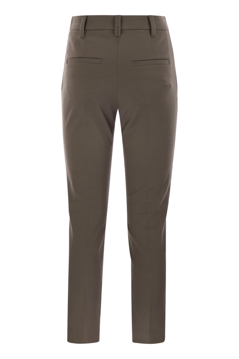 CIGARETTE TROUSERS IN STRETCH COTTON Brunello Cucinelli
