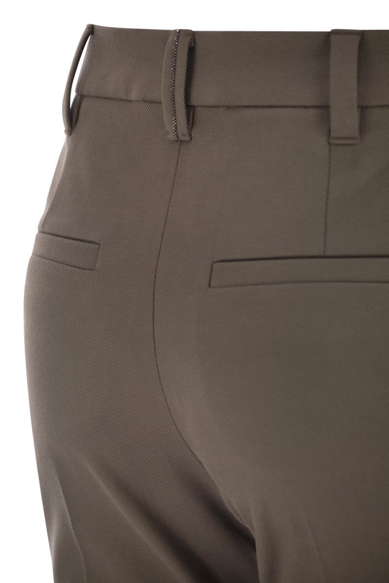 CIGARETTE TROUSERS IN STRETCH COTTON Brunello Cucinelli