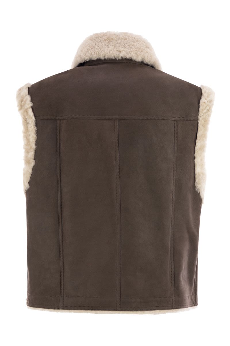 SLEEVELESS SHEARLING OUTERWEAR Brunello Cucinelli