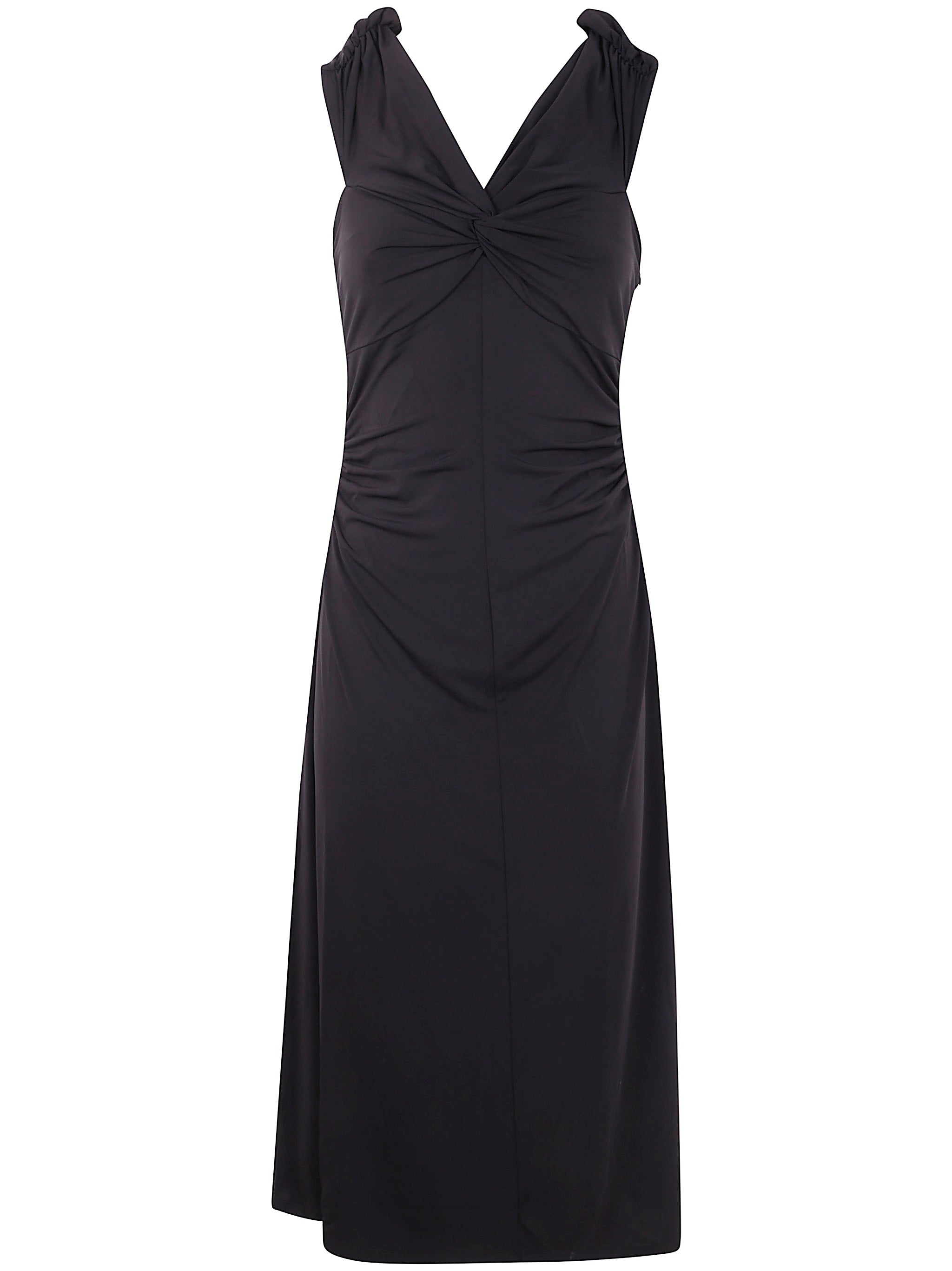 OFF SHOULDER TWIST MIDI DRESS MICHAEL Michael Kors BLACK S