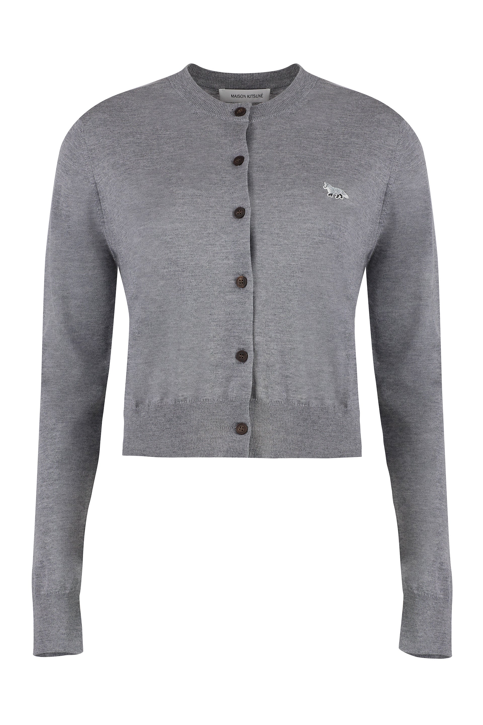 WOOL CARDIGAN Maison Kitsuné grey S