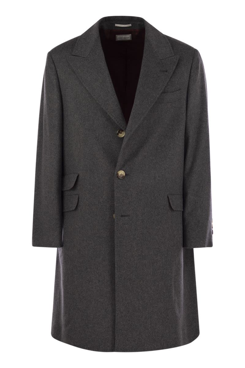 WOOL AND CASHMERE COAT Brunello Cucinelli DARK GREY 56