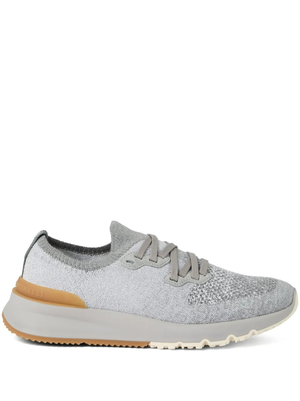 COTTON CHINÉ KNIT RUNNER SNEAKERS Brunello Cucinelli GREY 40