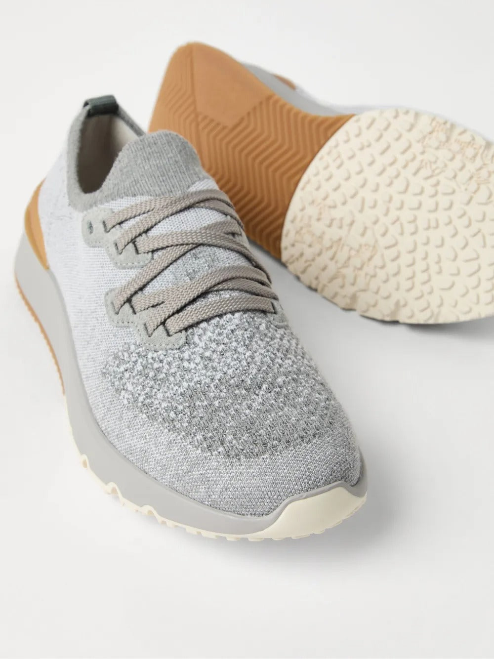 COTTON CHINÉ KNIT RUNNER SNEAKERS Brunello Cucinelli