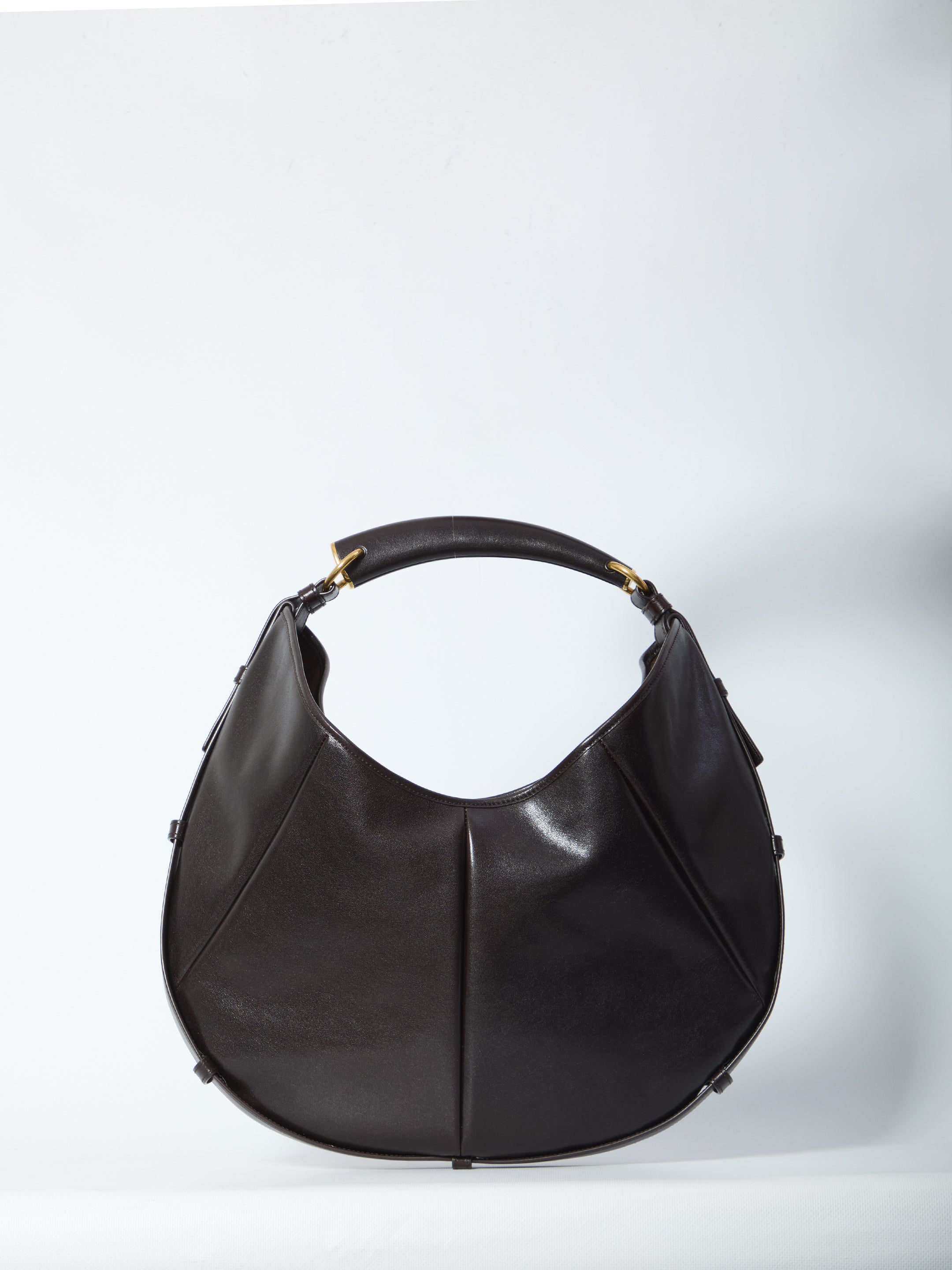 Brown quilted calfskin Mombasa shoulder bag by Saint Laurent, front view