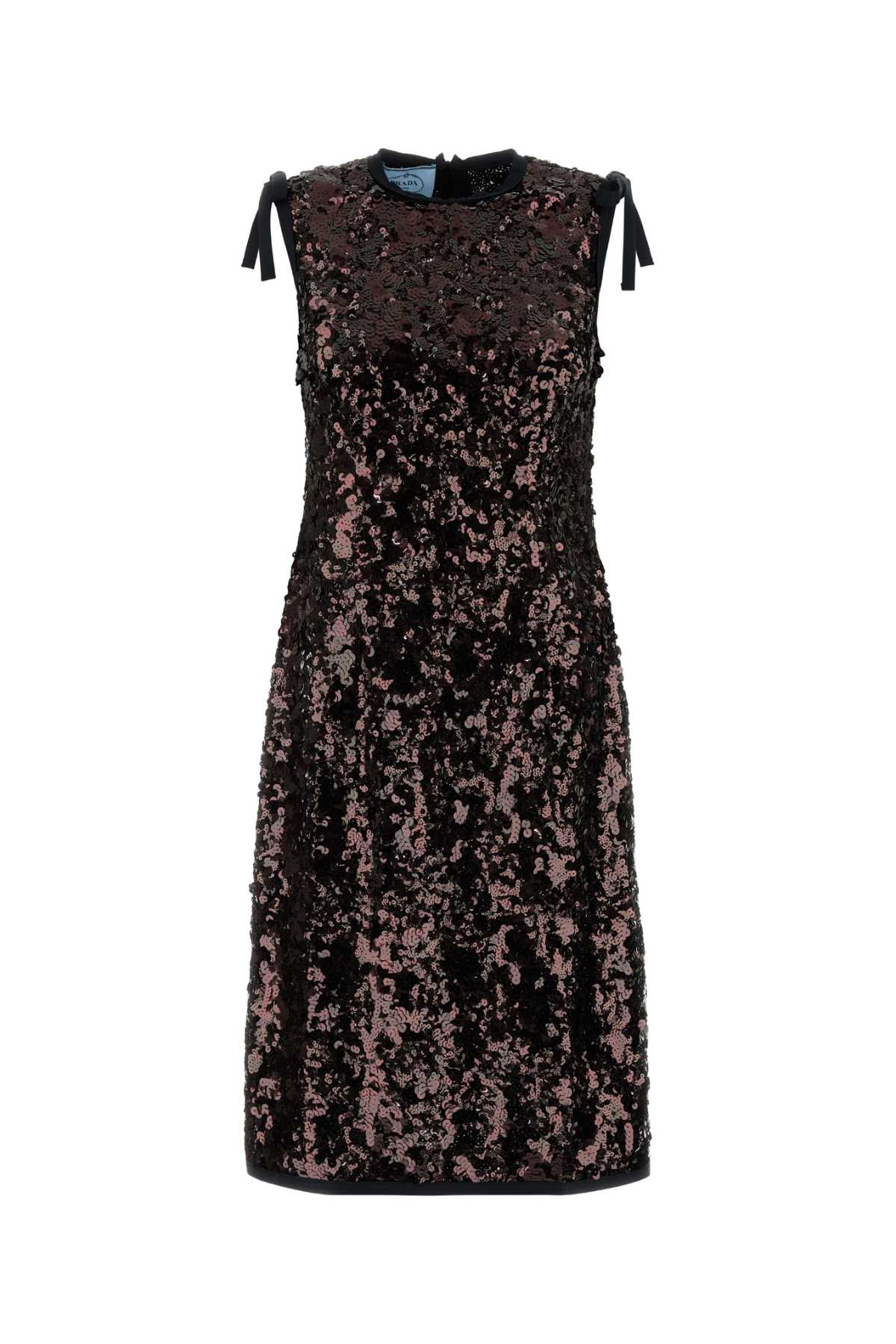 BROWN SEQUINS DRESS Prada BROWN 42