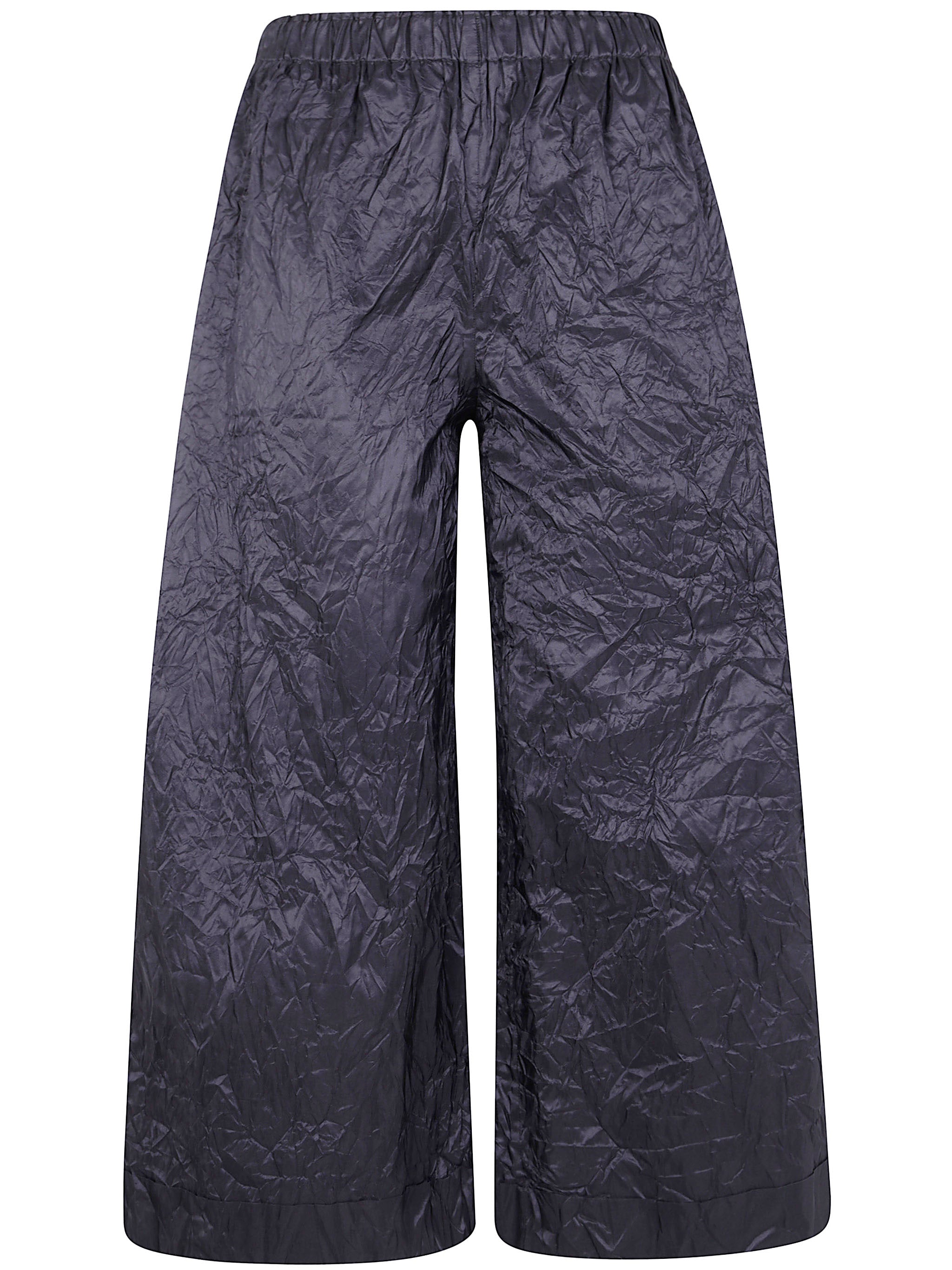 "PANTALONE PIGIAMA" WAISTED SILK TROUSERS DANIELA GREGIS BLACK UNICA