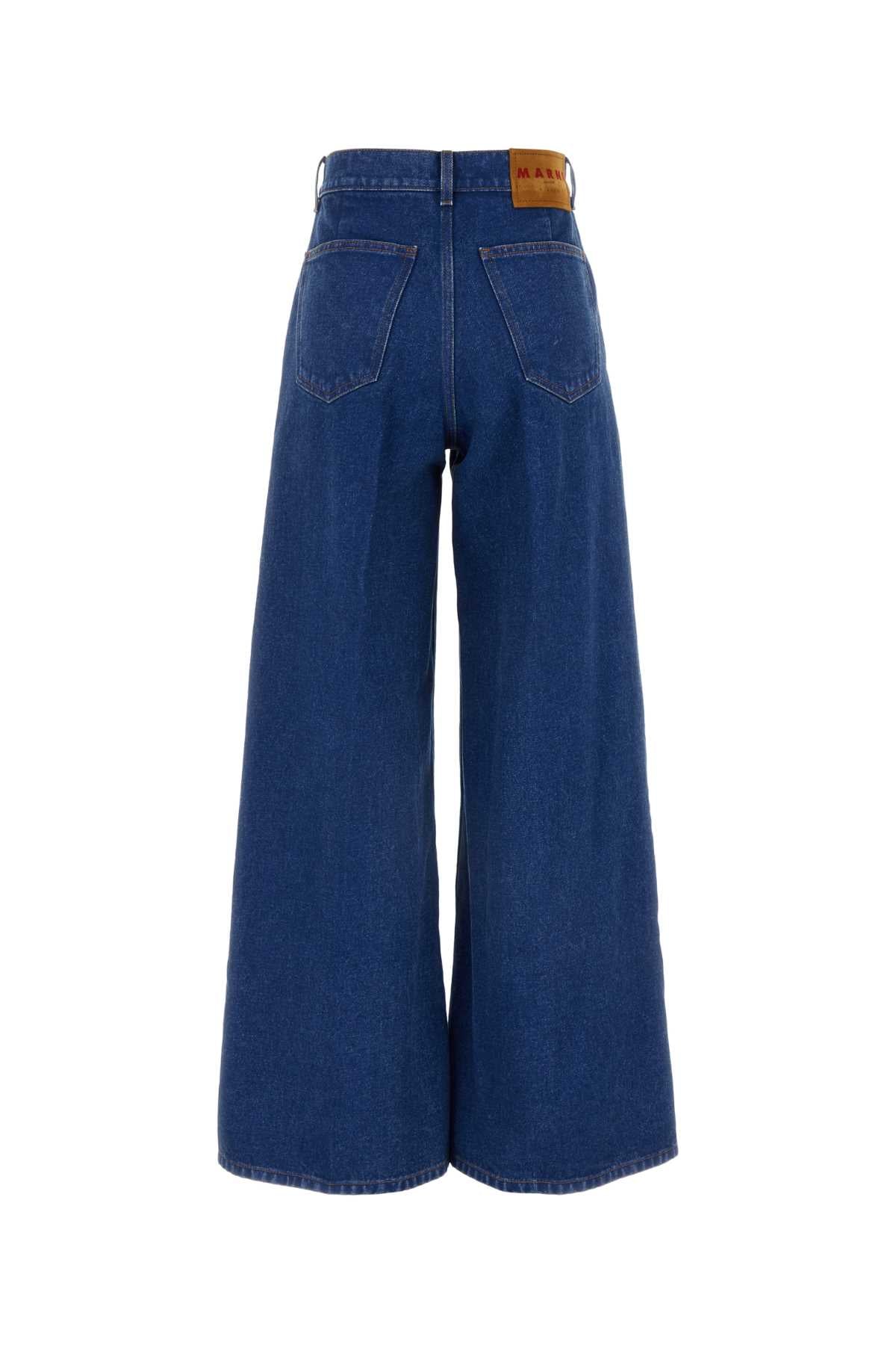 BLUE COTTON TROUSERS Marni