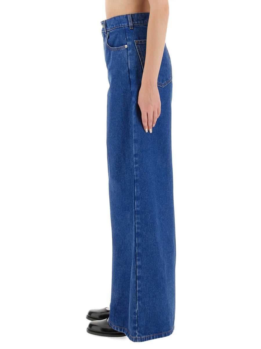 BLUE COTTON TROUSERS Marni