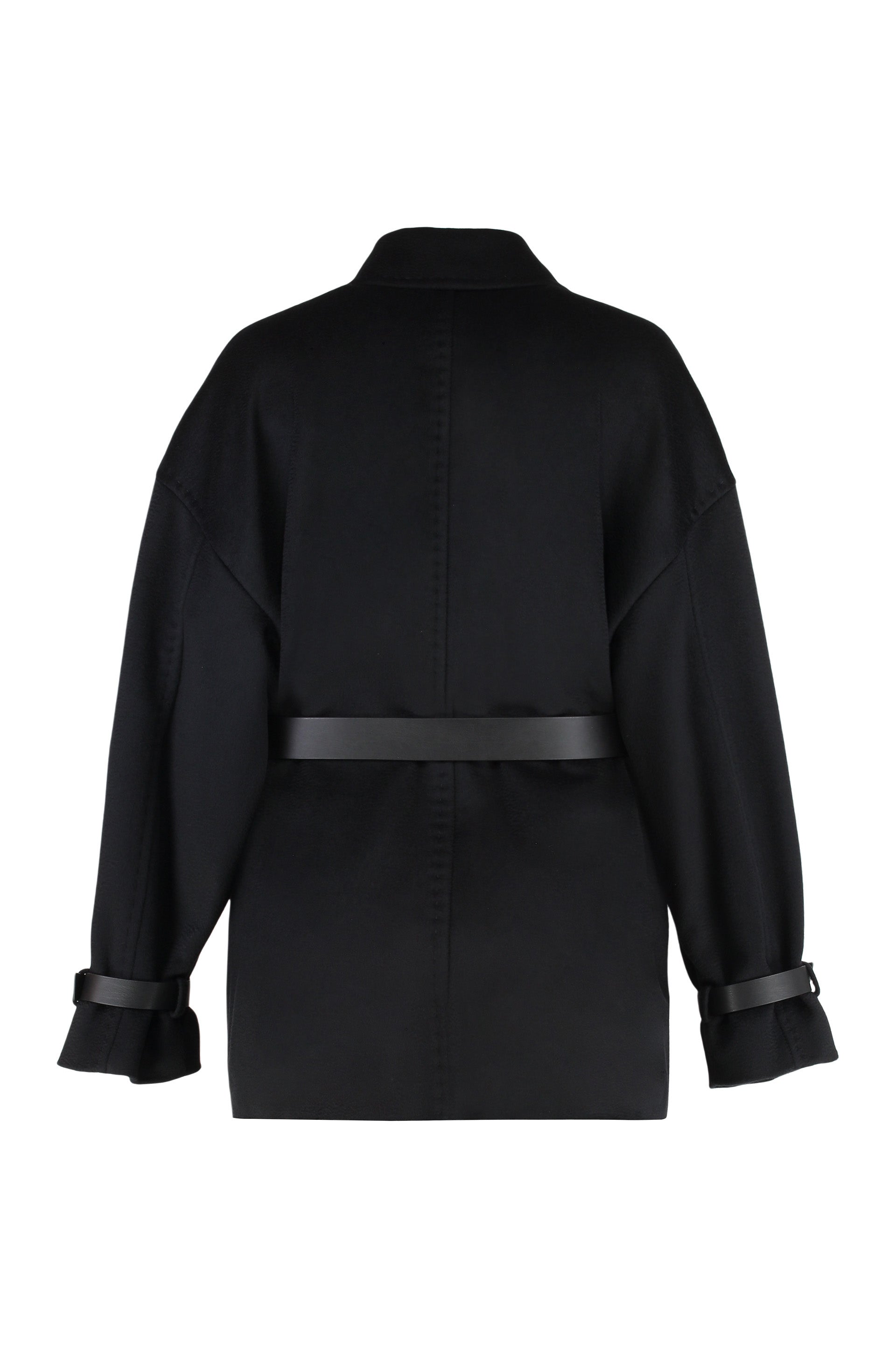 PAUSA DOUBLE-BREASTED VIRGIN WOOL COAT MAX MARA STUDIO