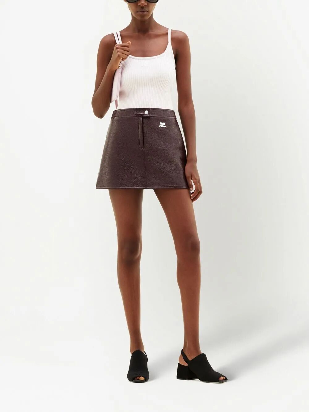RE-EDITION VINYL MINI SKIRT COURREGÈS