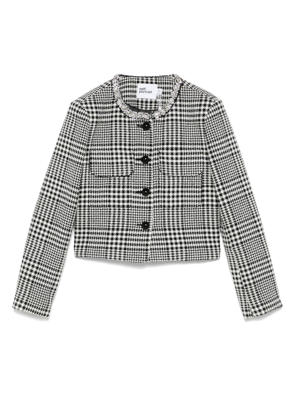 WOOL BLEND CHECKED JACKET Self-Portrait BLACK 8