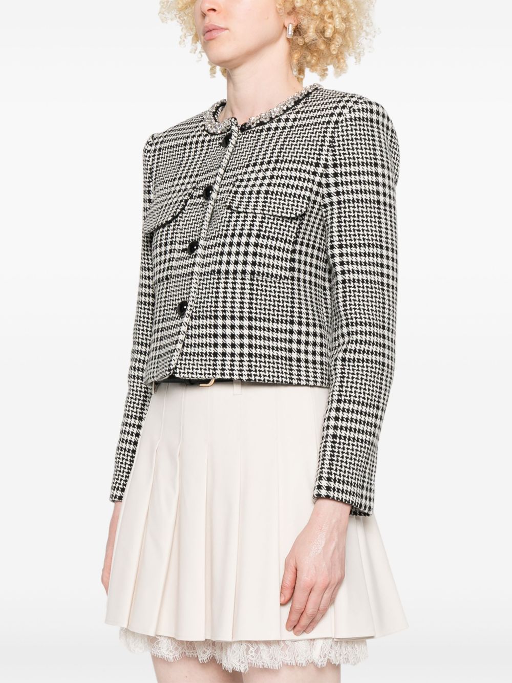 WOOL BLEND CHECKED JACKET Self-Portrait