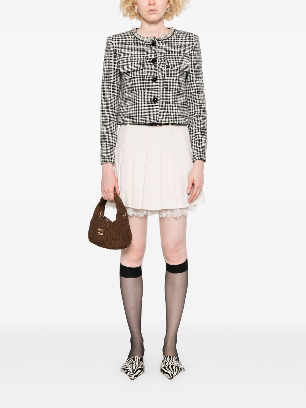WOOL BLEND CHECKED JACKET Self-Portrait