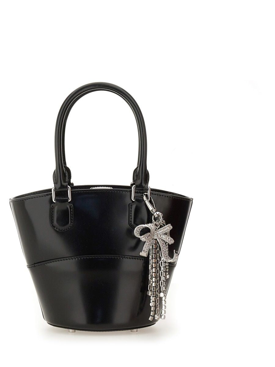 LEATHER TOTE BAG WITH CHARM Self-Portrait