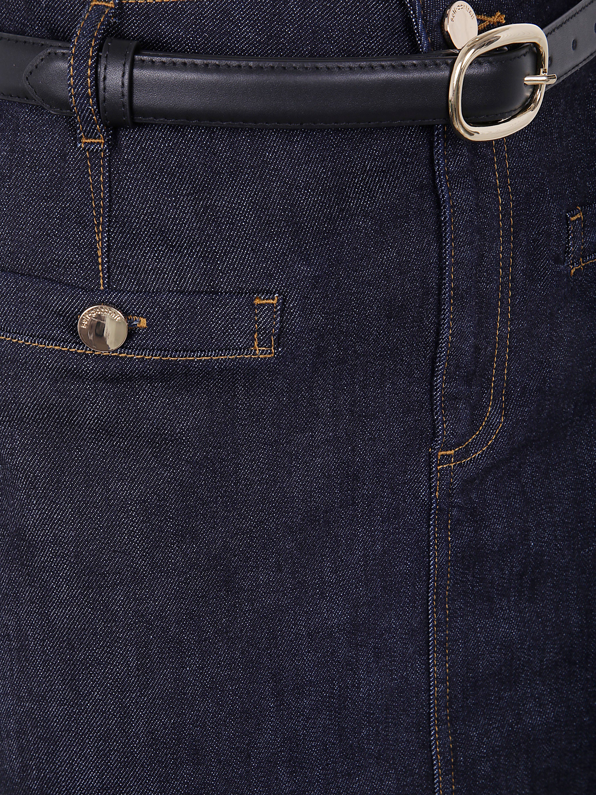 INDIGO DENIM MIDI SKIRT Self-Portrait