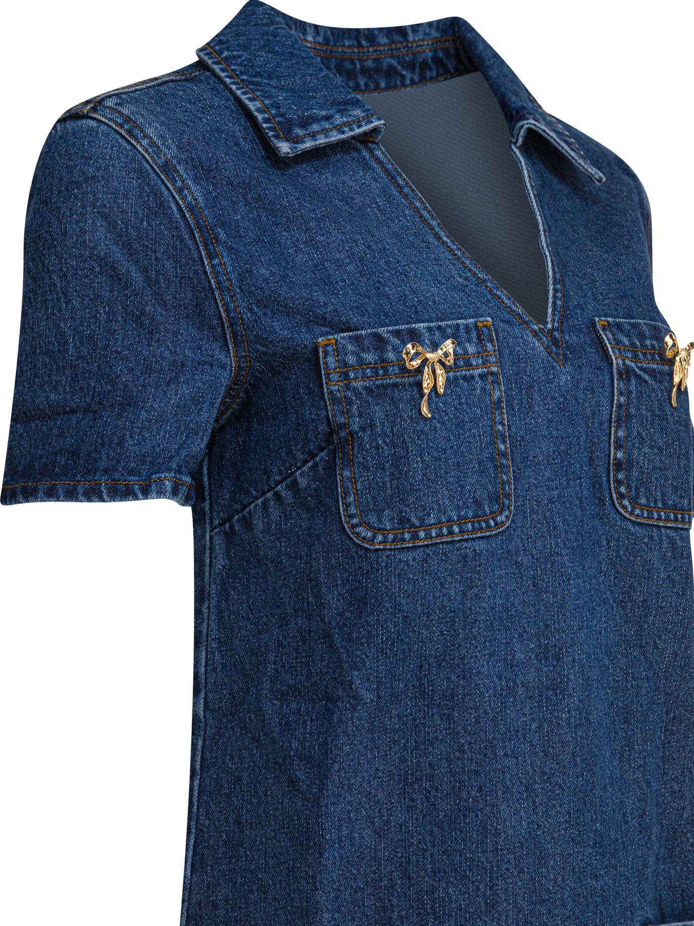 BLUE COTTON DRESS Self-Portrait