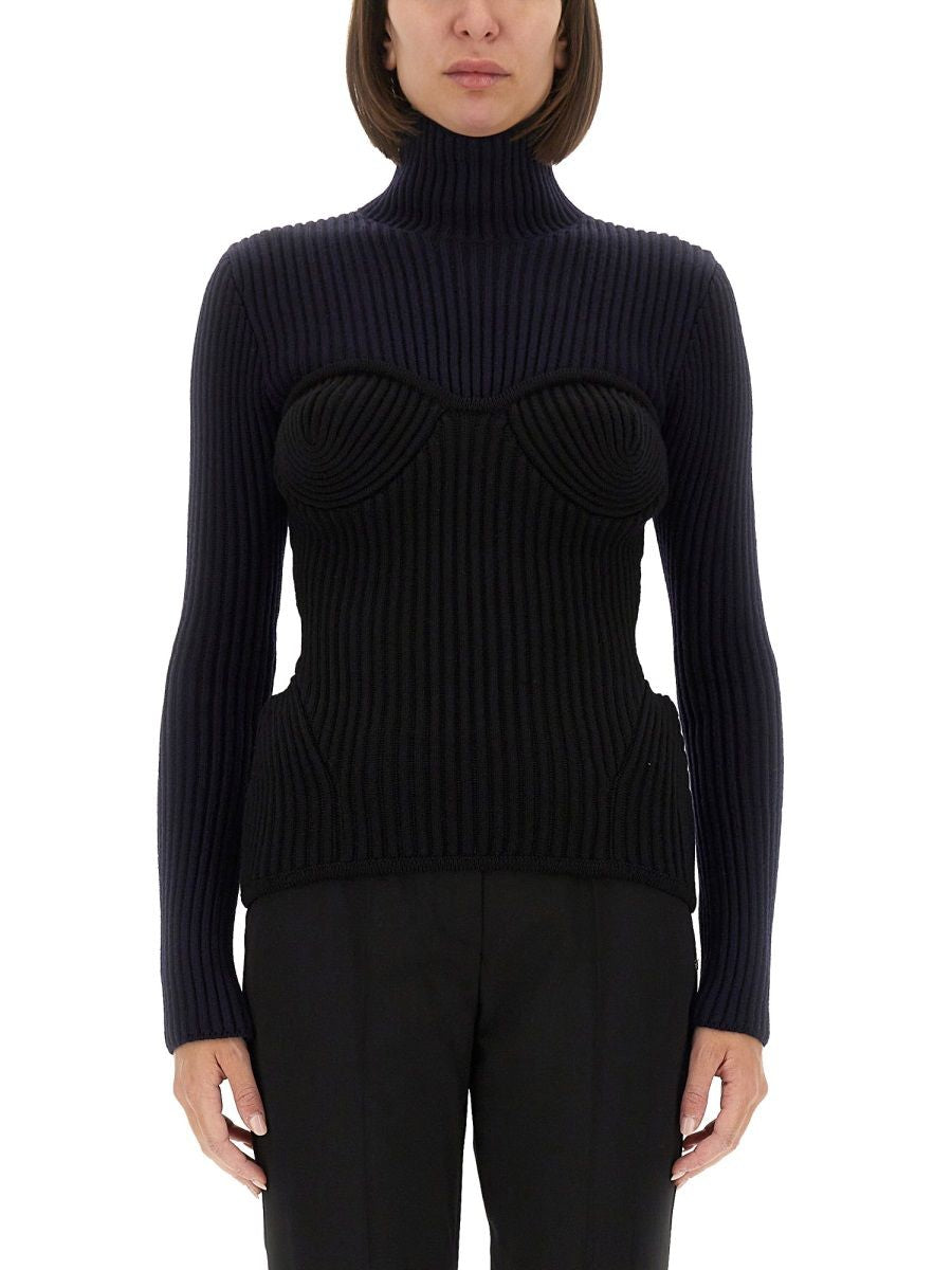 BLUE MERINO WOOL SWEATERS JEAN PAUL GAULTIER BLUE XS