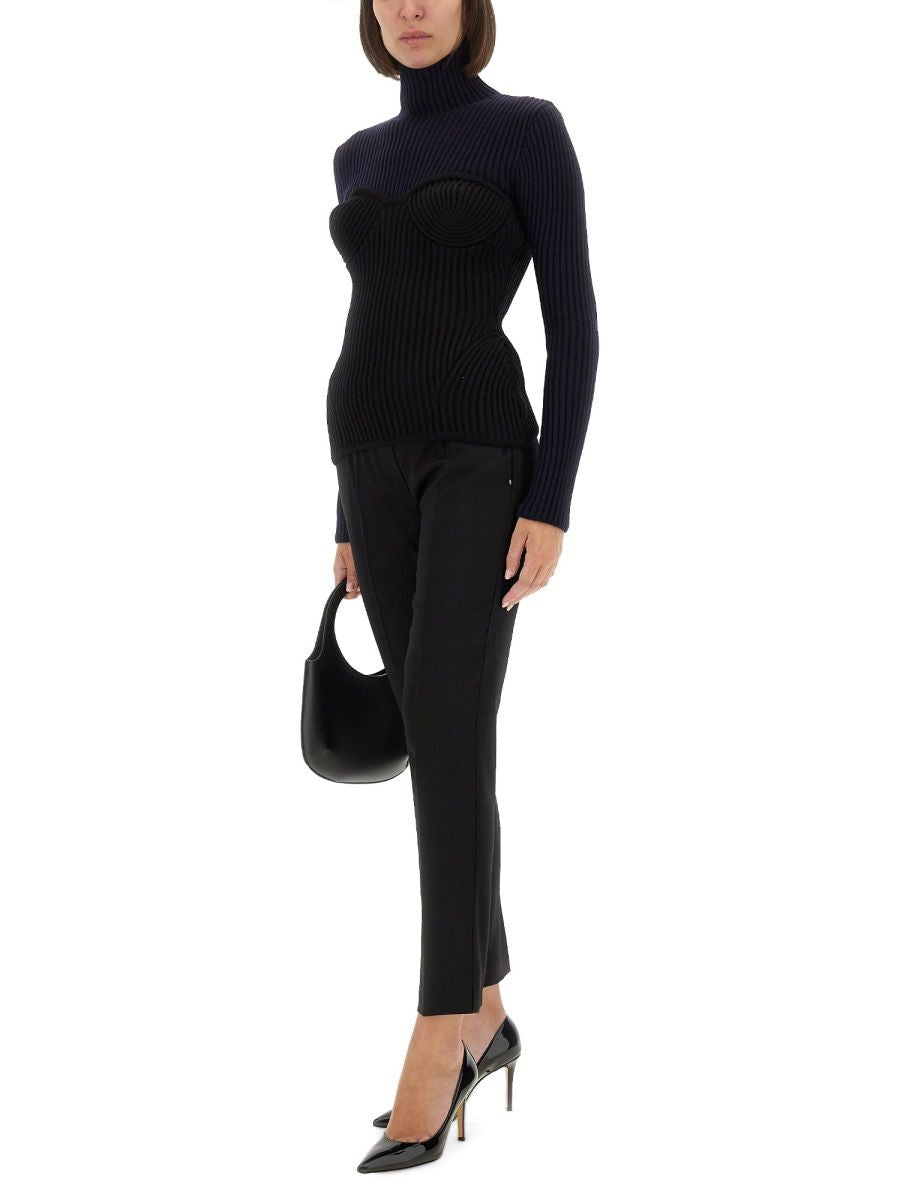 BLUE MERINO WOOL SWEATERS JEAN PAUL GAULTIER