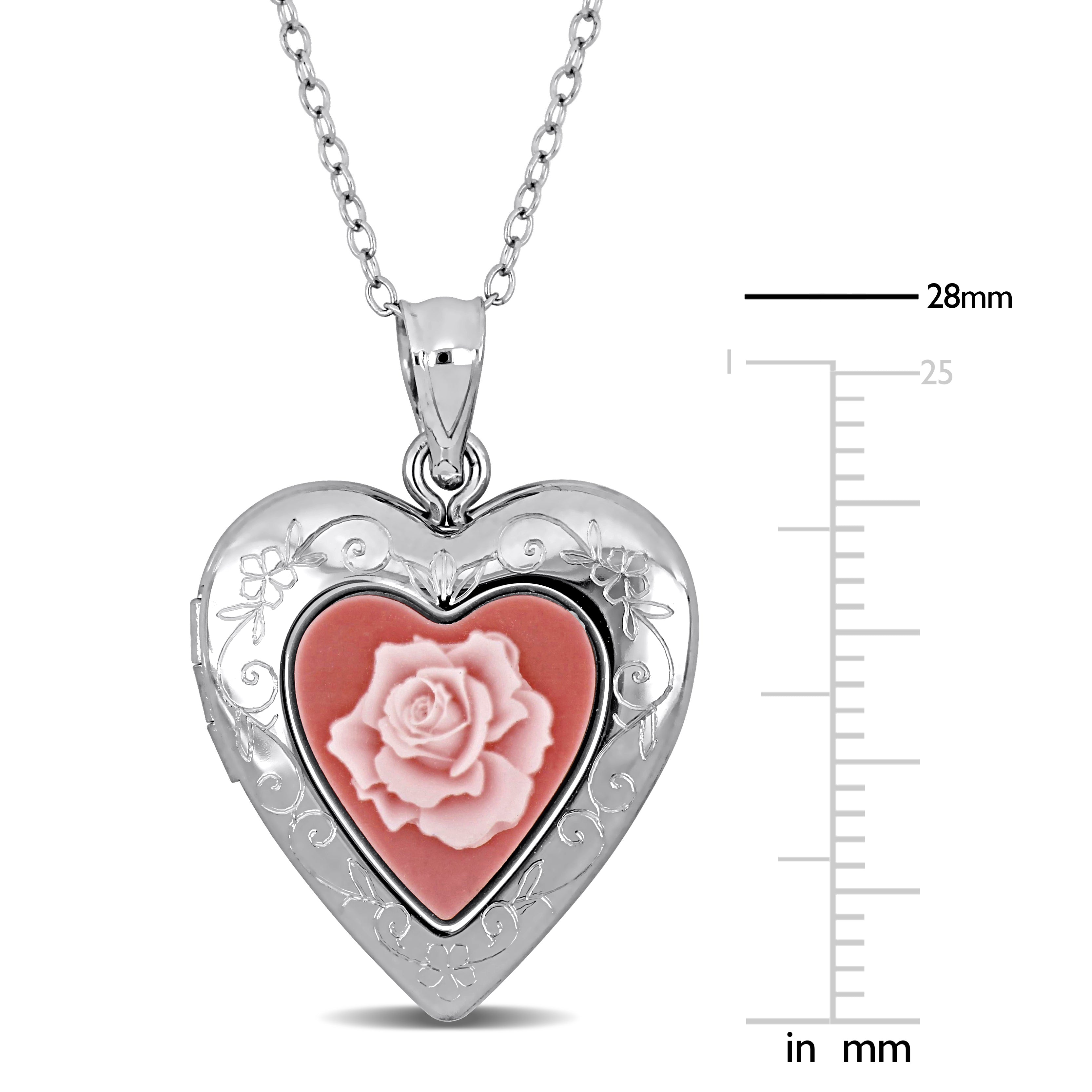 Sterling silver cable chain with spring ring clasp, Lord & Taylor heart locket