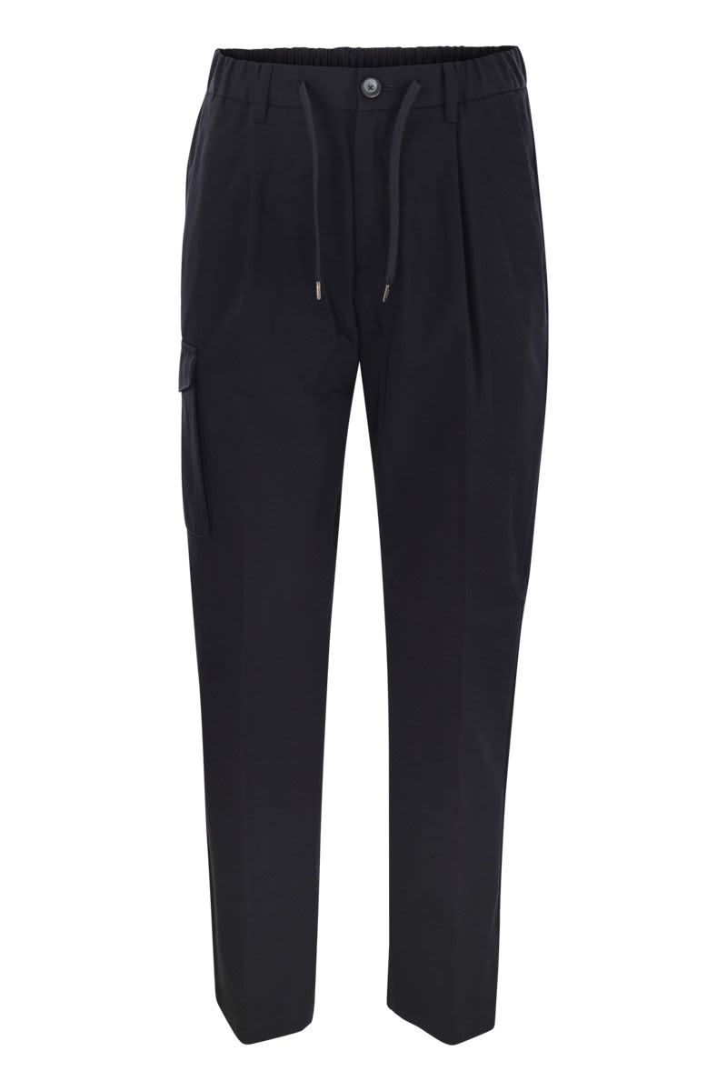 PURE COTTON RESORT CARGO TROUSERS Herno BLUE S