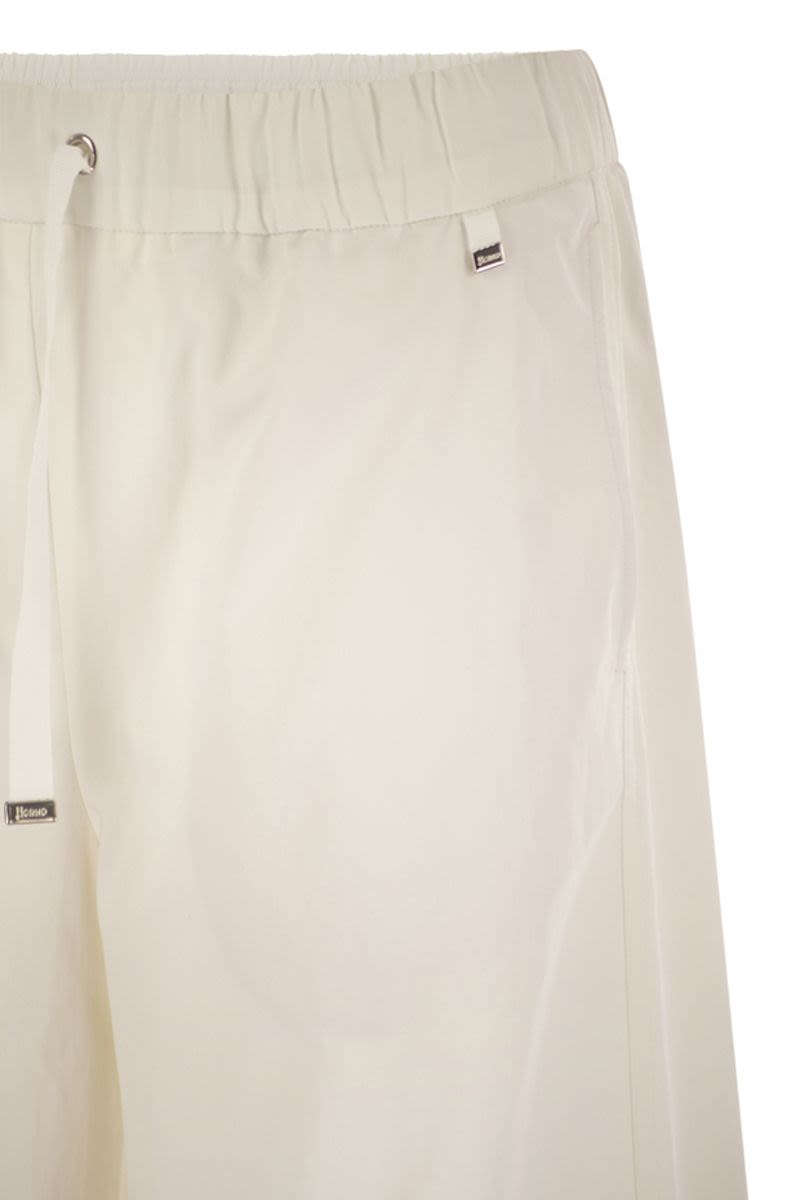 RESORT COTTON TROUSERS WITH DRAWSTRING Herno