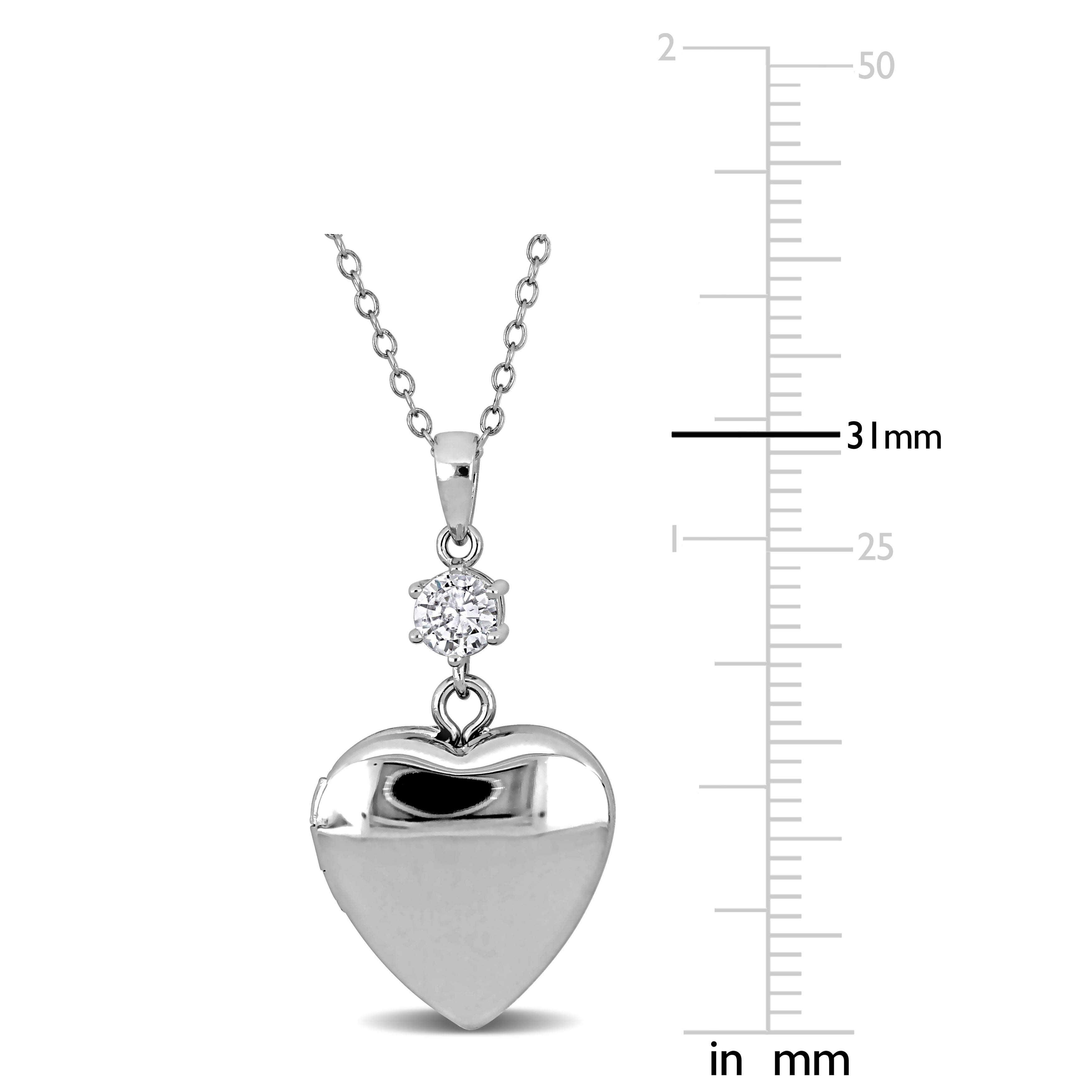 Heart locket necklace close-up showing high polish finish by Lord & Taylor