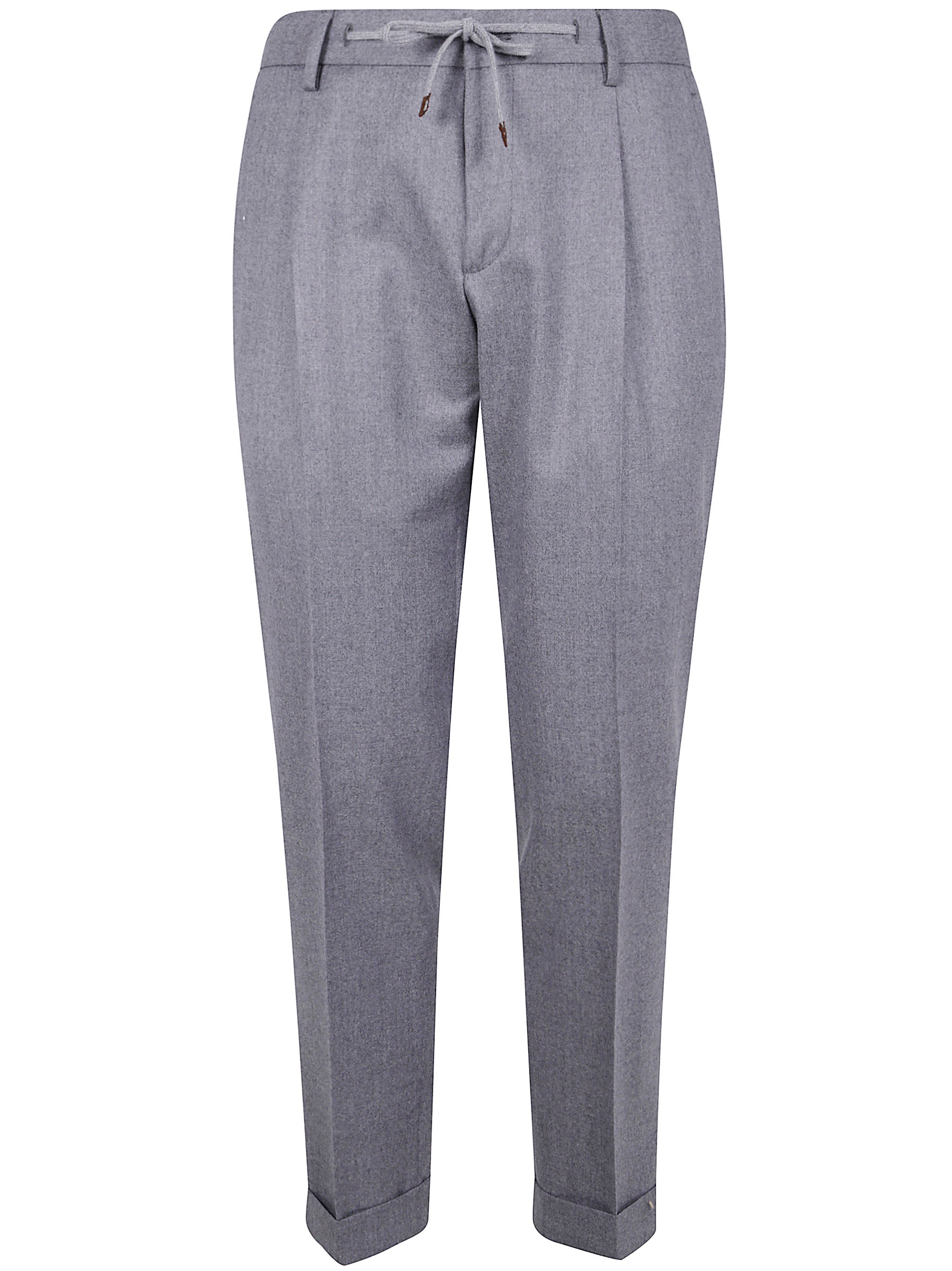 "ROMA" FLANEL COULISSE CHINO TROUSERS BARBA Napoli GREY 52