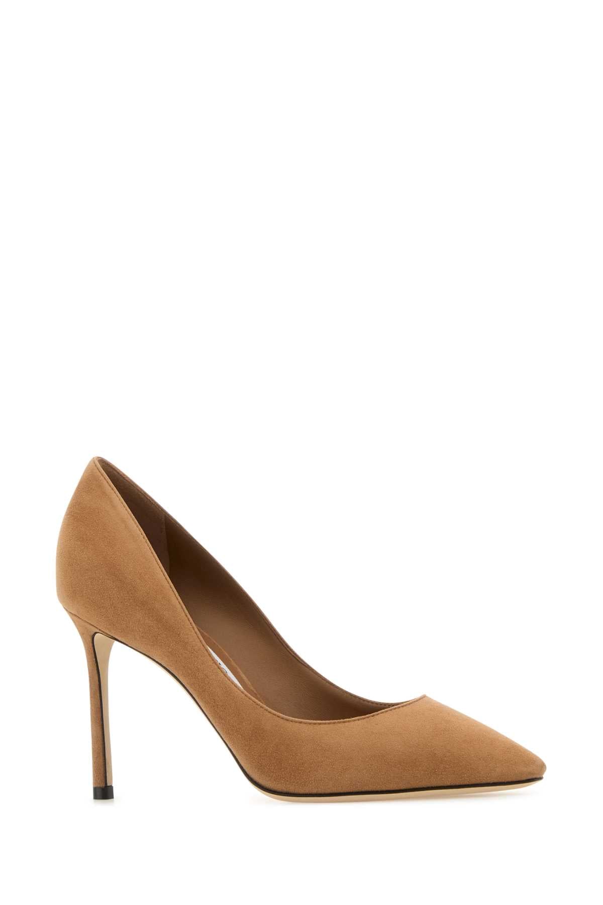 CAPPUCCINO SUEDE ROMY 85 PUMPS Jimmy Choo