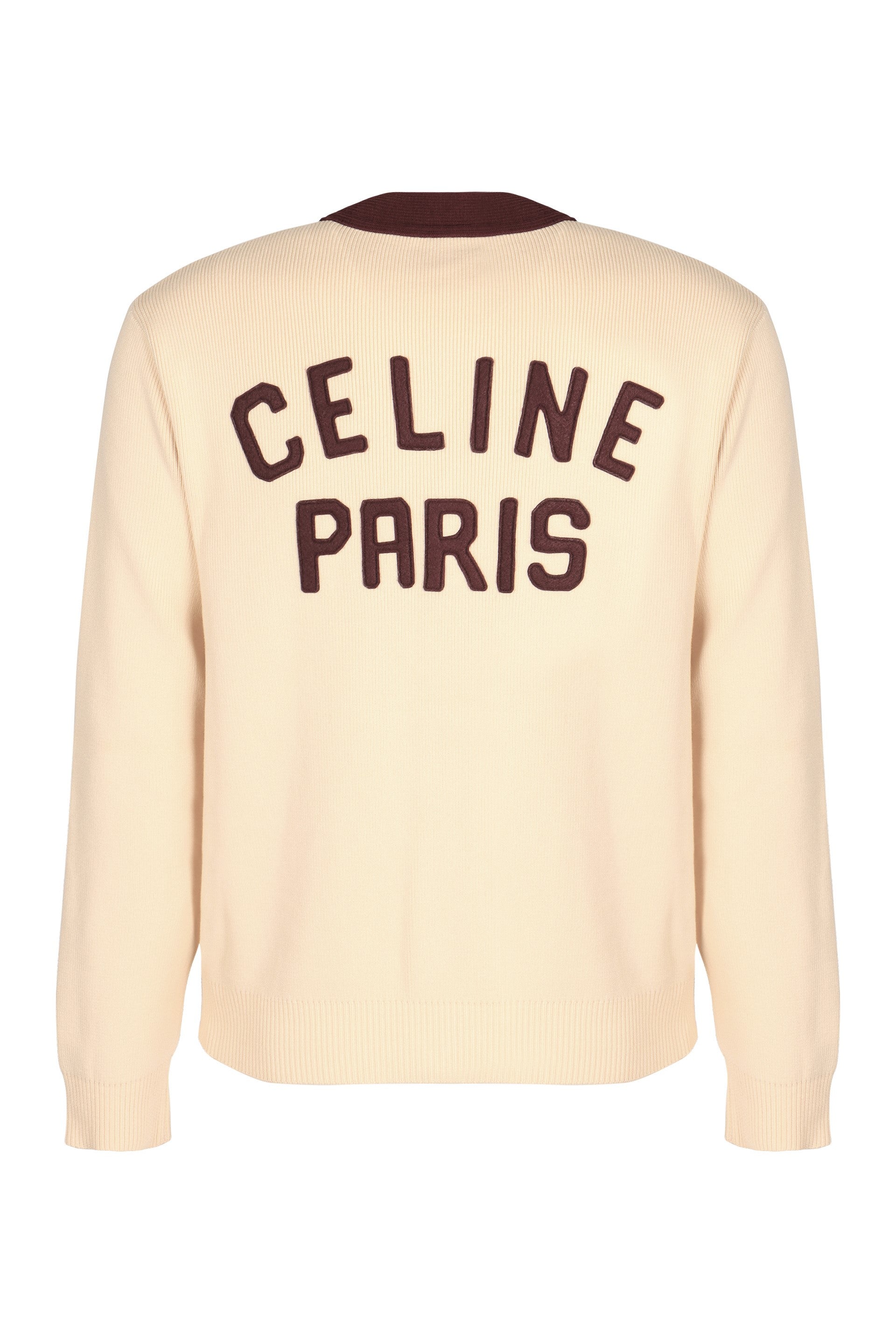 LOGO DETAIL COTTON CARDIGAN Celine