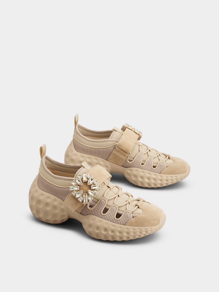 SNEAKER VELCRO STRASS BEIG Roger Vivier