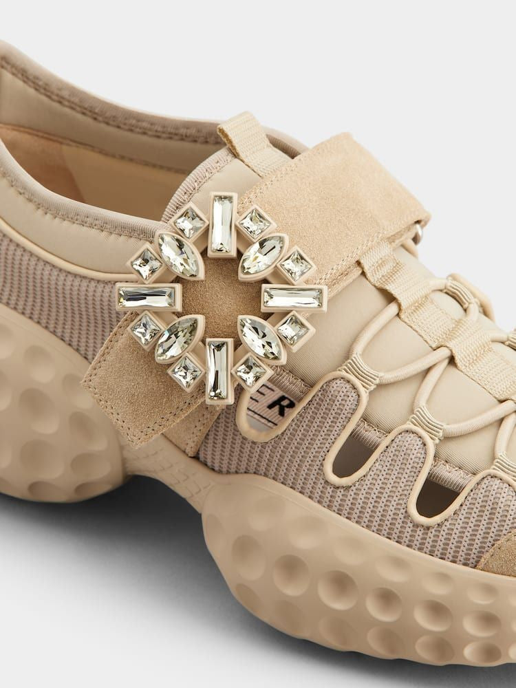 SNEAKER VELCRO STRASS BEIG Roger Vivier