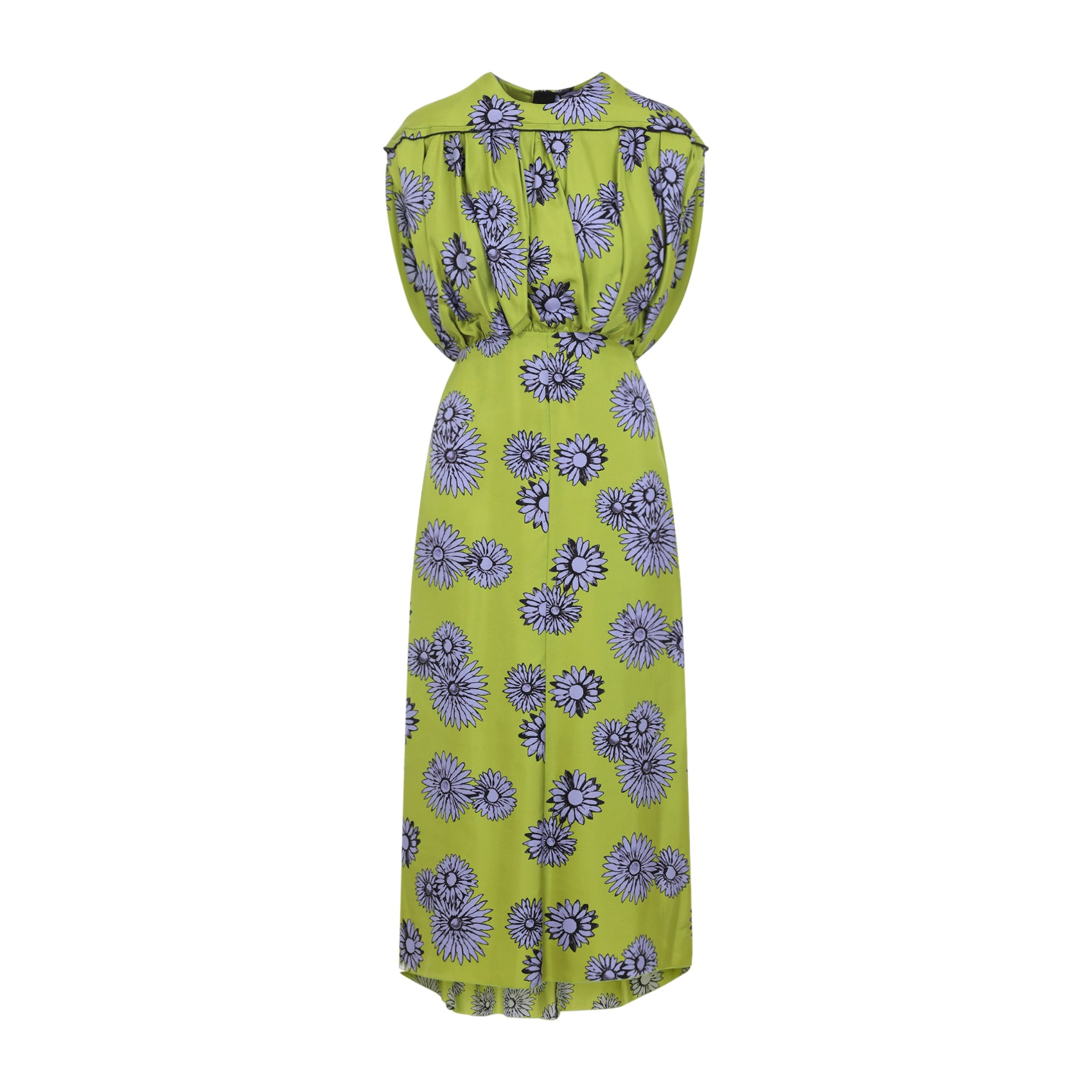 Lanvin floral midi dress in green silk, product view
