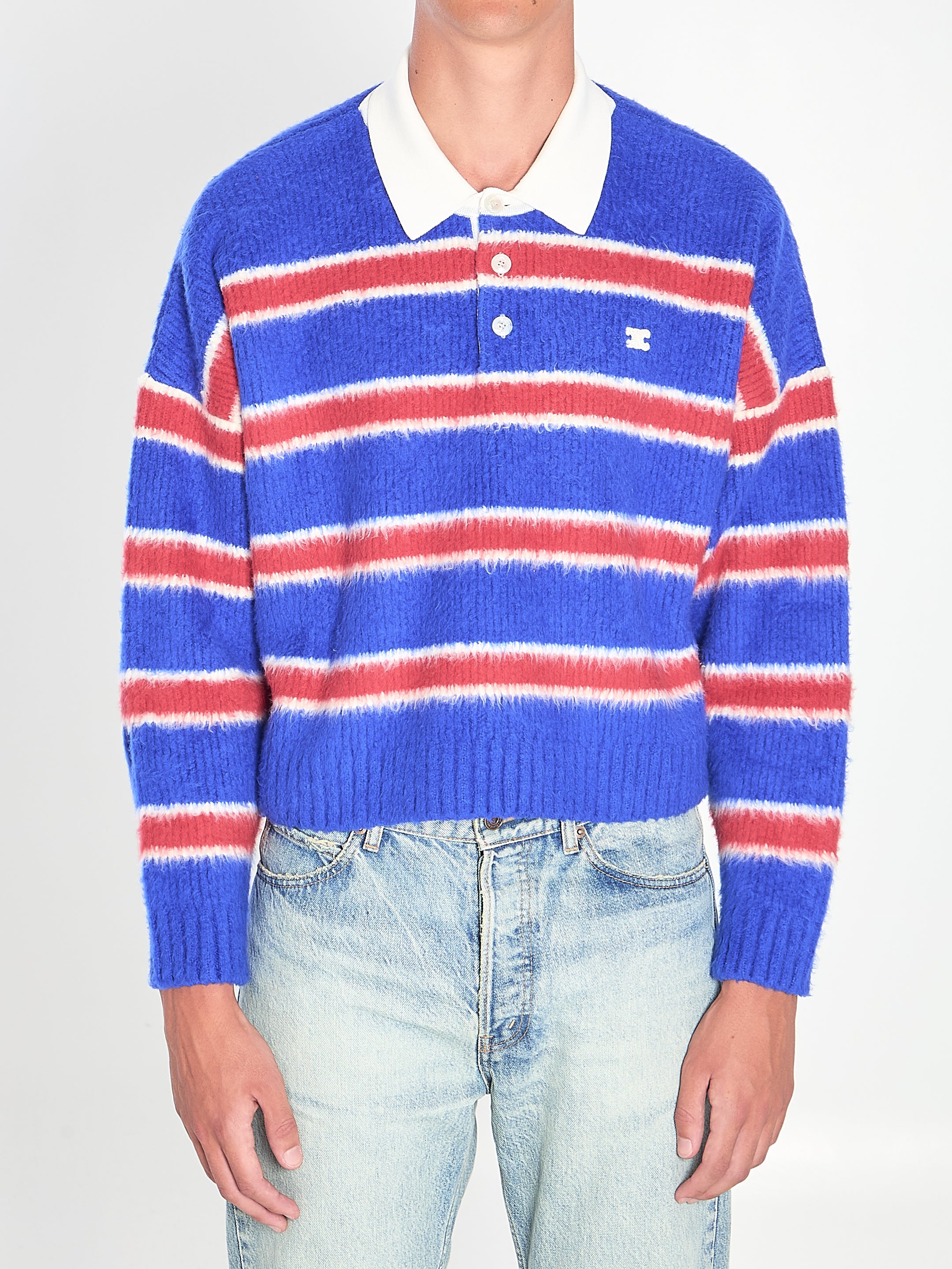 STRIPED POLO-STYLE KNIT Celine RED S