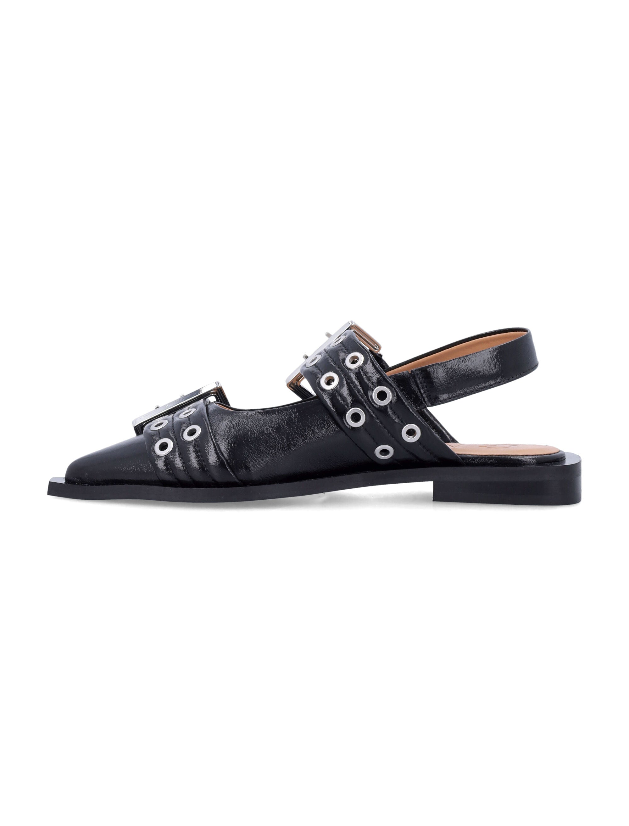 FEMININE BUCKLE FAUX LEATHER SLINGBACK PUMPS Ganni