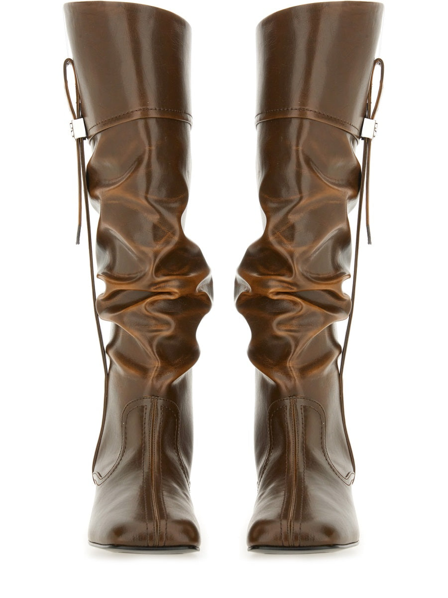 BLACK POLYURETHANE BOOTS Ganni