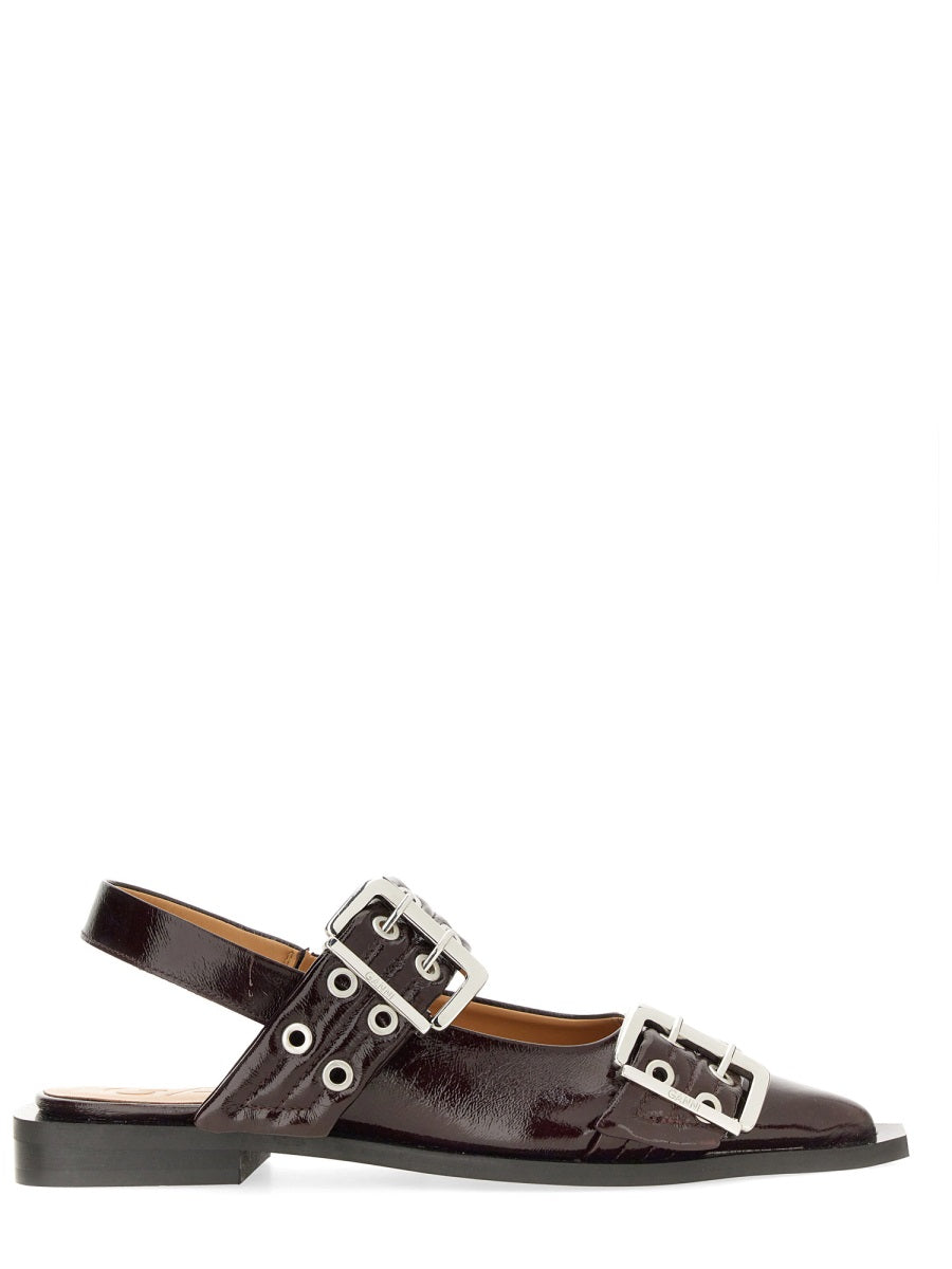 BALLERINA CON FIBBIA Ganni BORDEAUX 38