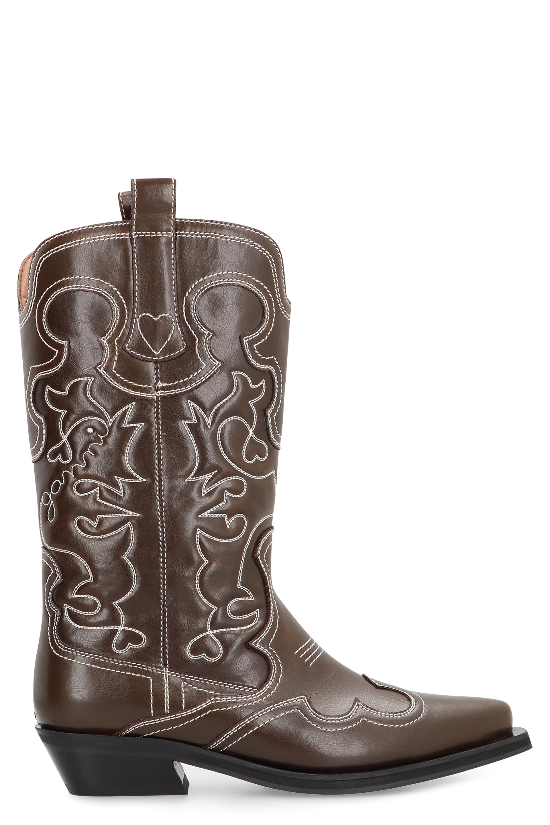 LEATHER ANKLE BOOTS Ganni brown 38