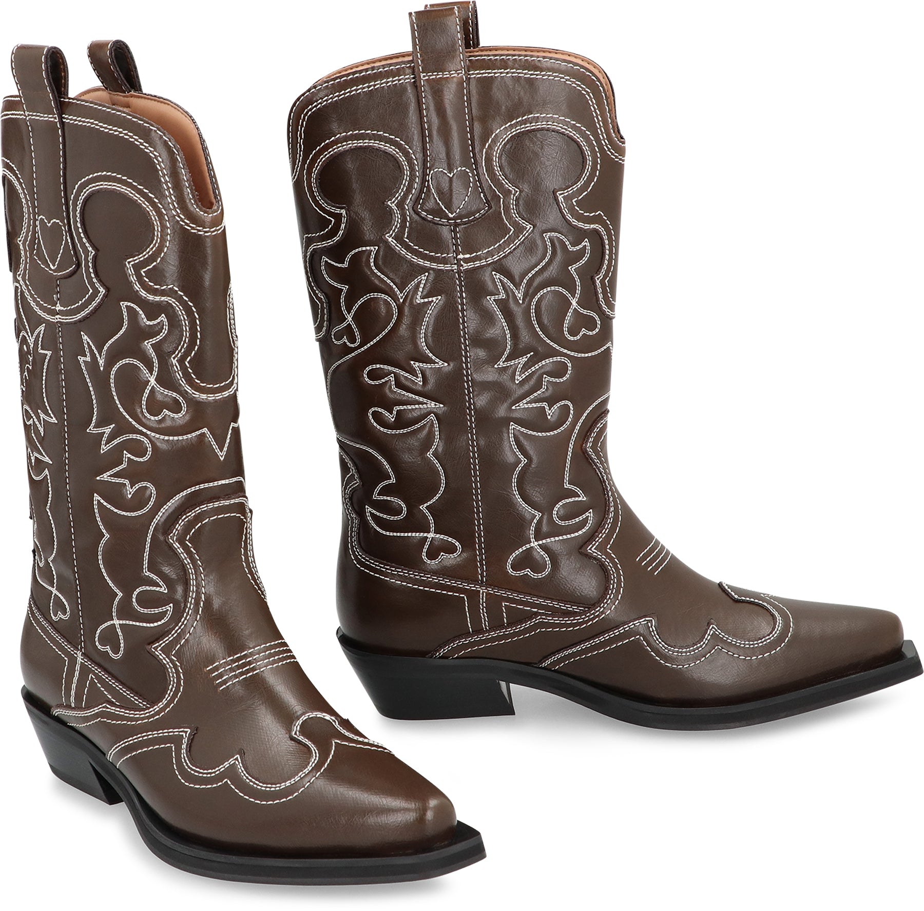 LEATHER ANKLE BOOTS Ganni