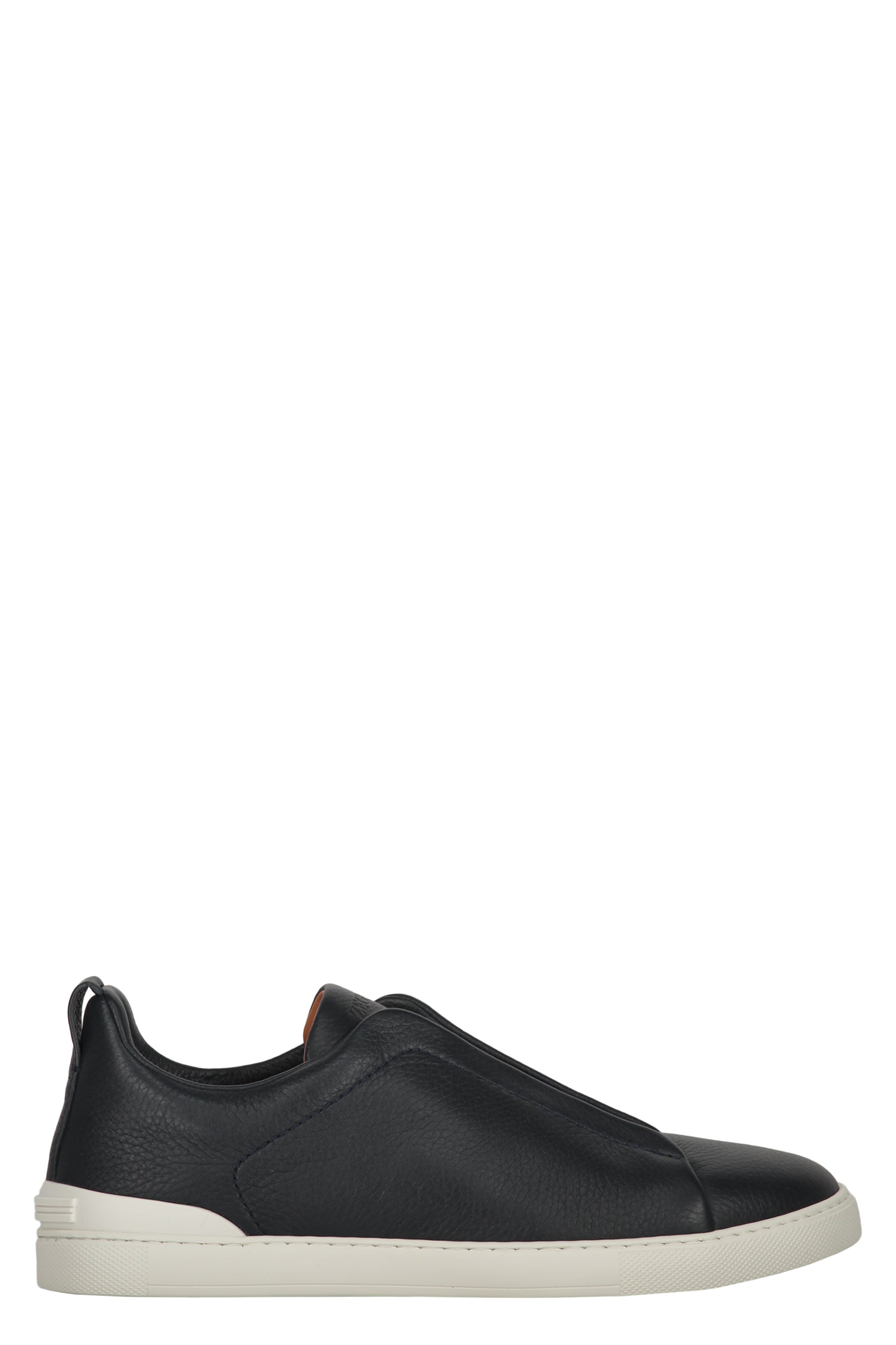 LOGO DETAIL LEATHER SNEAKERS Zegna blue 6