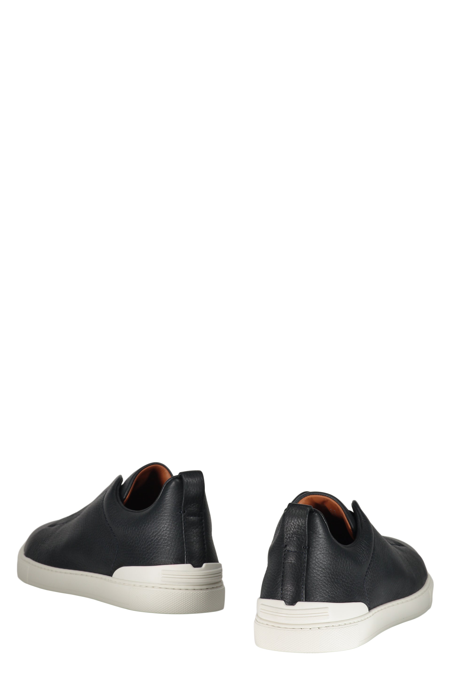 LOGO DETAIL LEATHER SNEAKERS Zegna