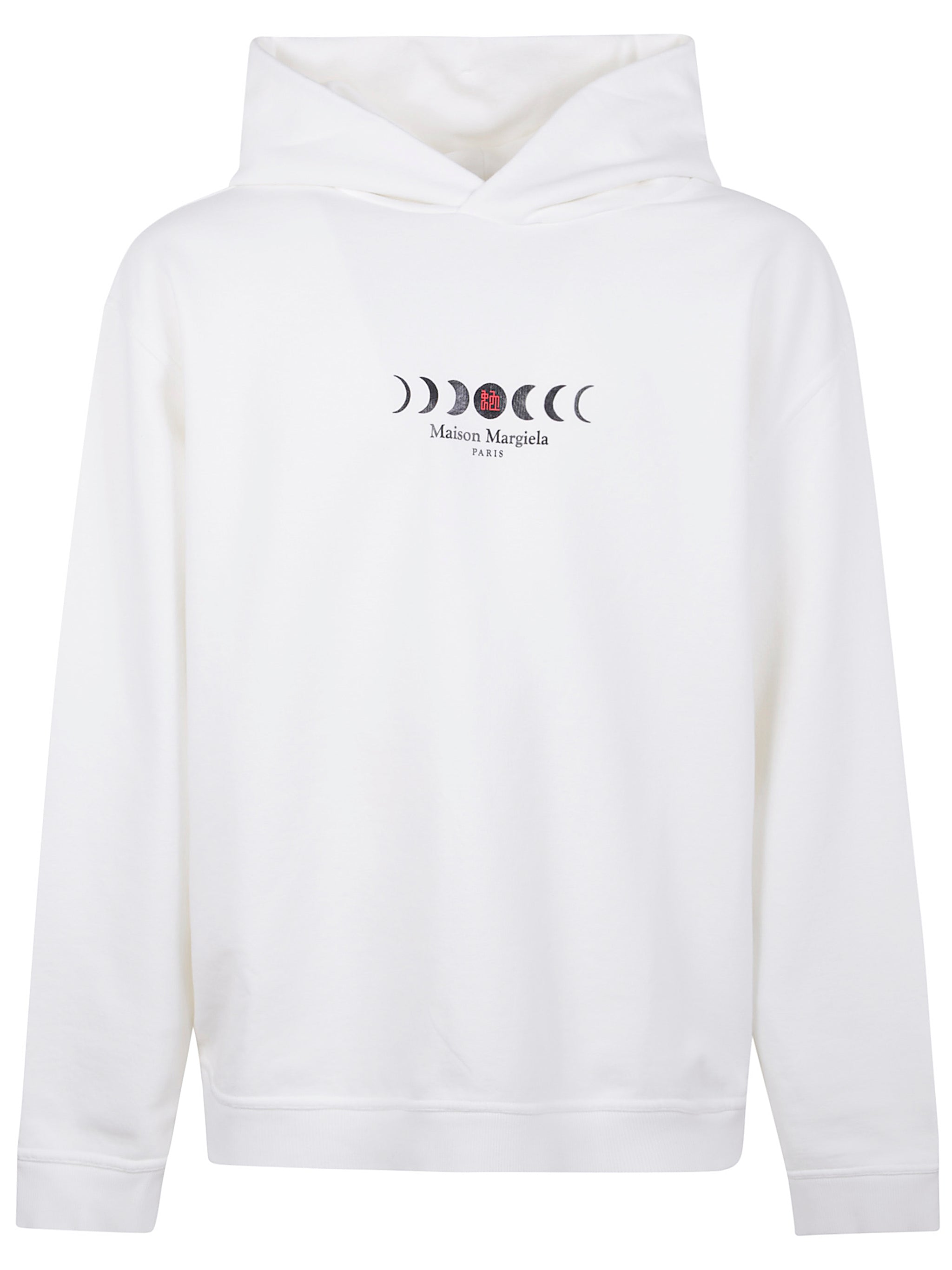 HOODIE WITH LOGO PRINT Maison Margiela WHITE XS