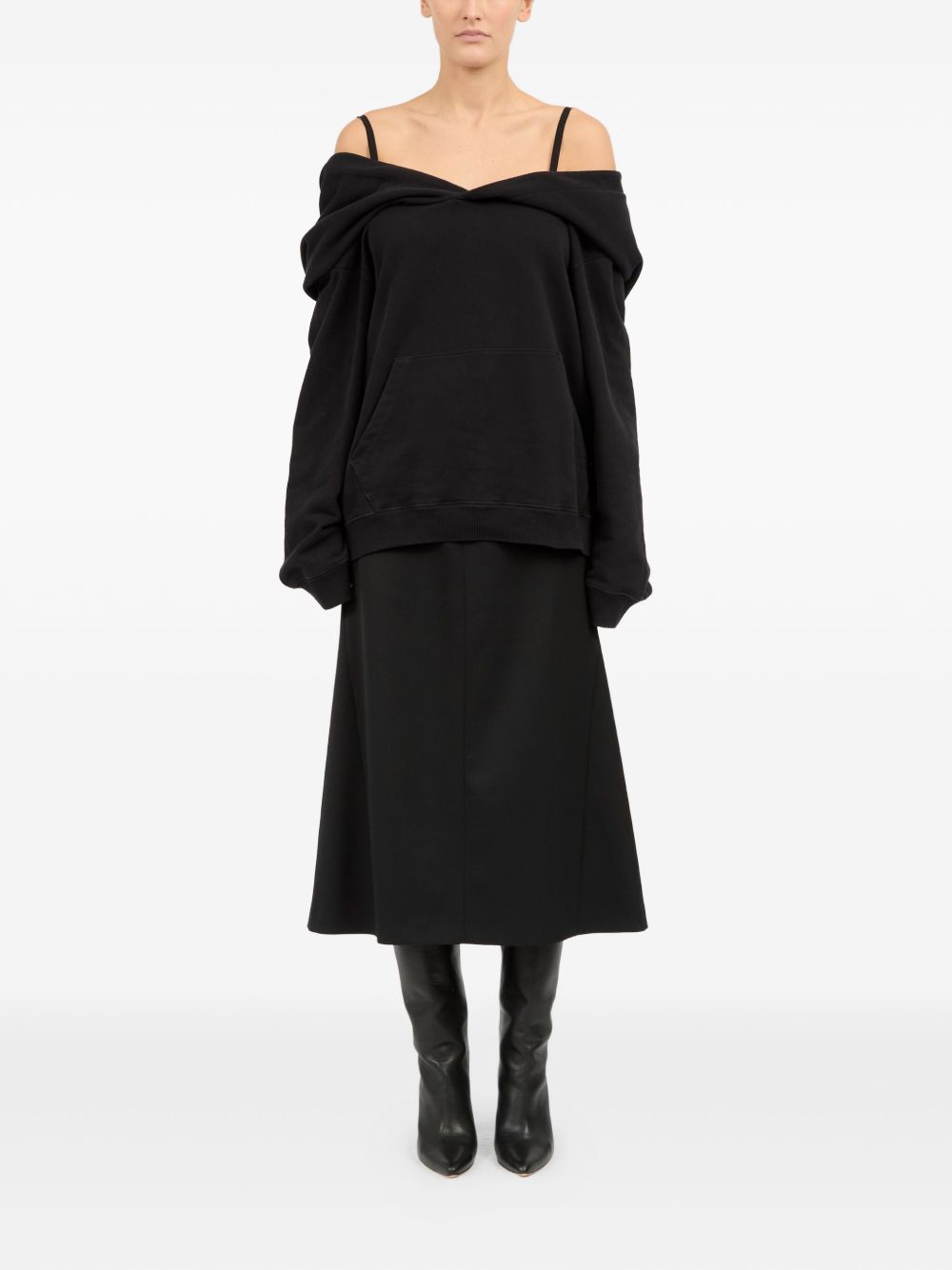OFF-SHOULDER HOODIE MM6 MAISON MARGIELA