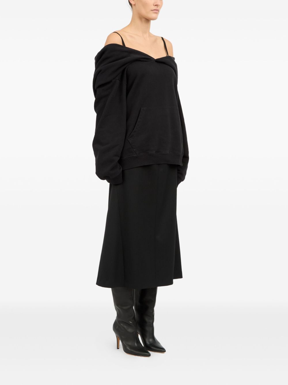 OFF-SHOULDER HOODIE MM6 MAISON MARGIELA