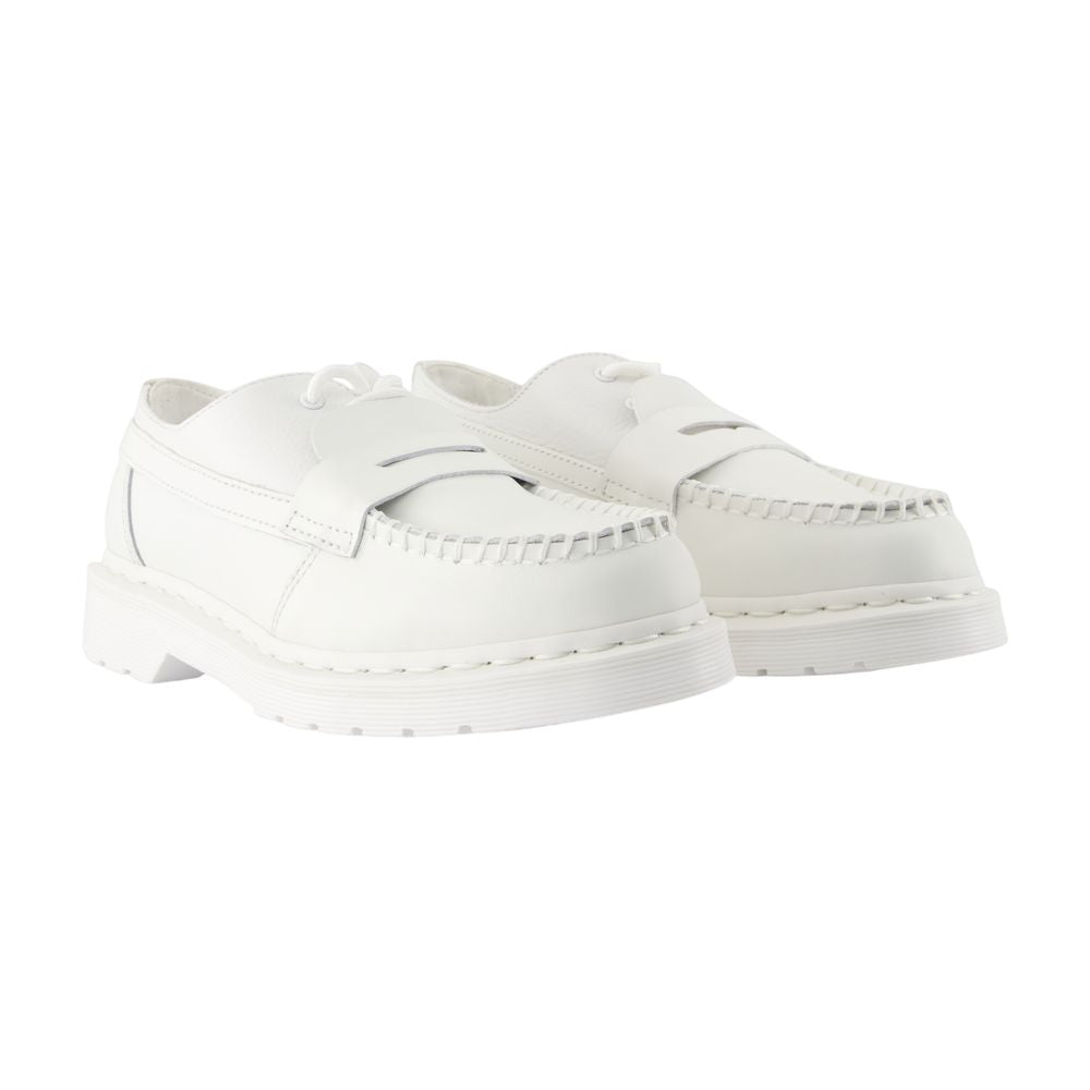WHITE FLAT SHOES MM6 X DR MARTENS