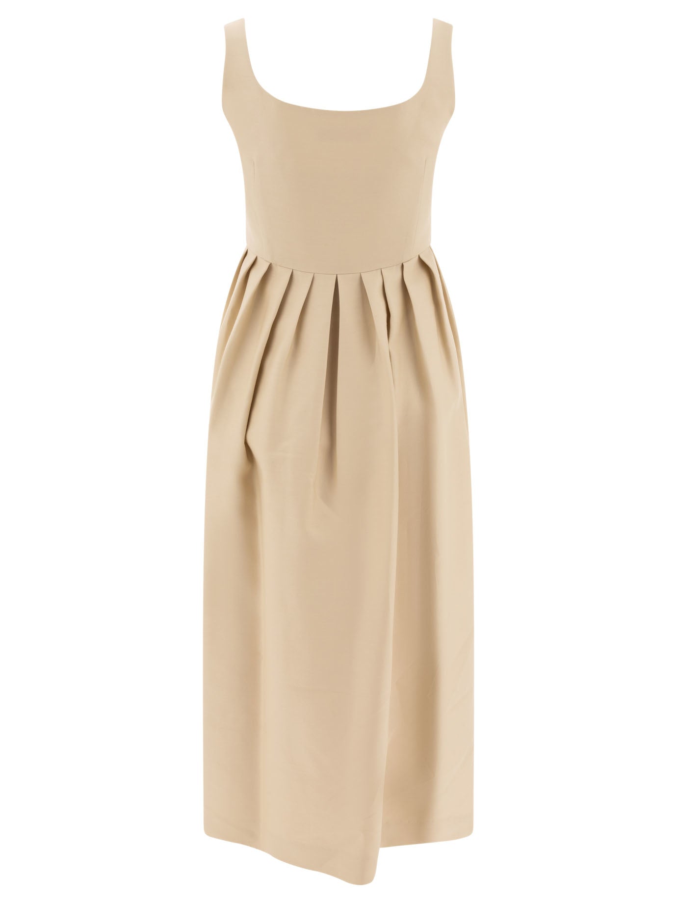 YELLOW SILK DRESS SANDBEIGE