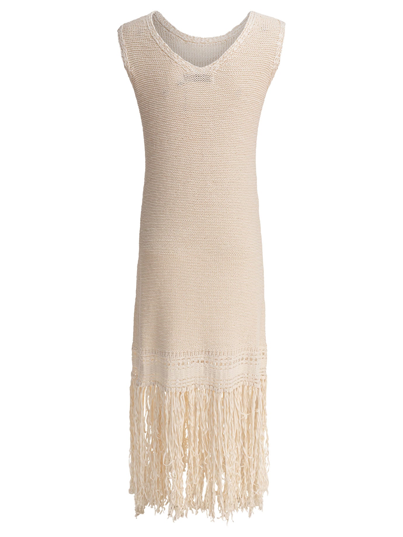BEIGE POLYESTER DRESS SANDBEIGE