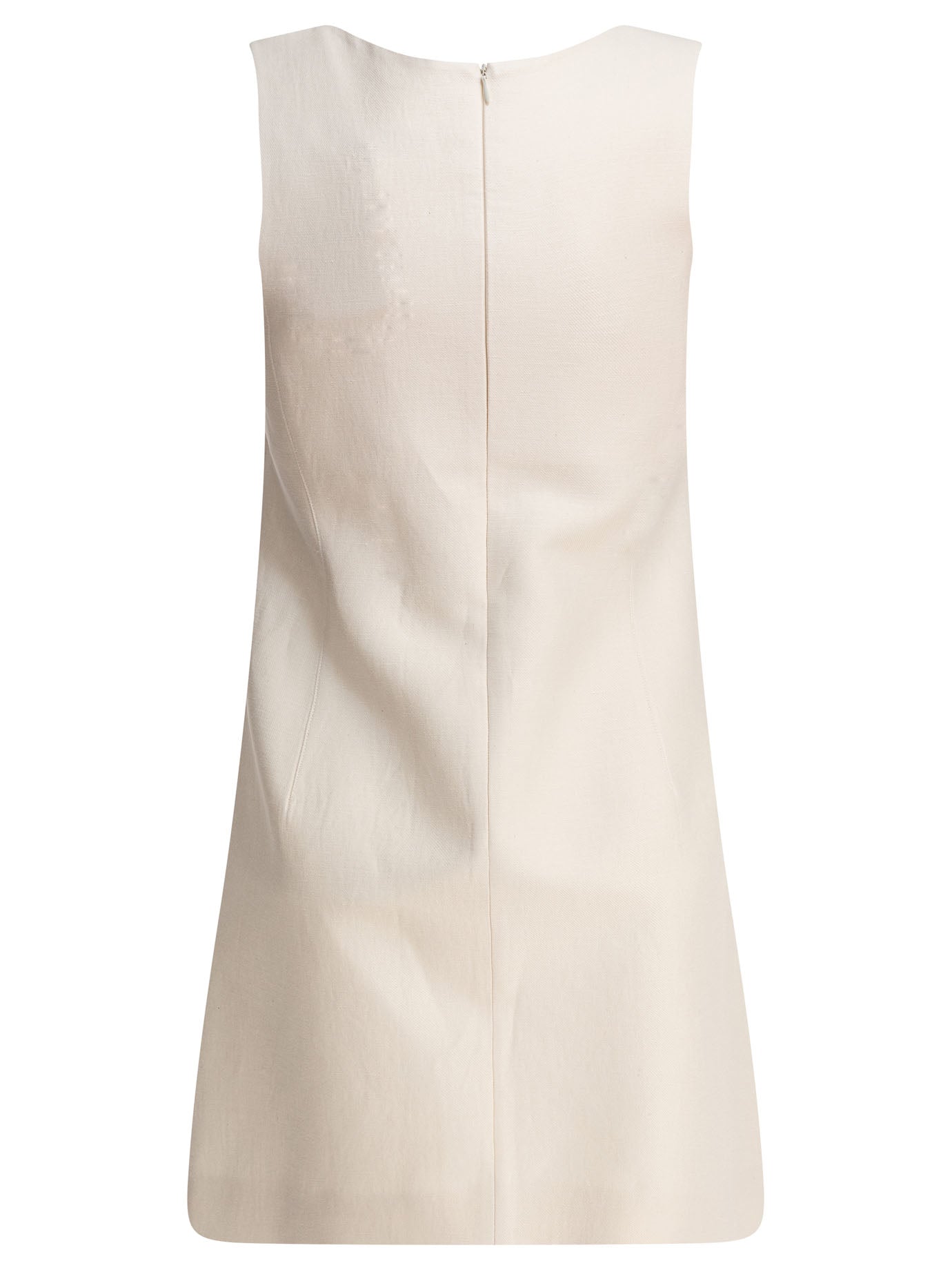 WHITE LINEN DRESS SANDBEIGE