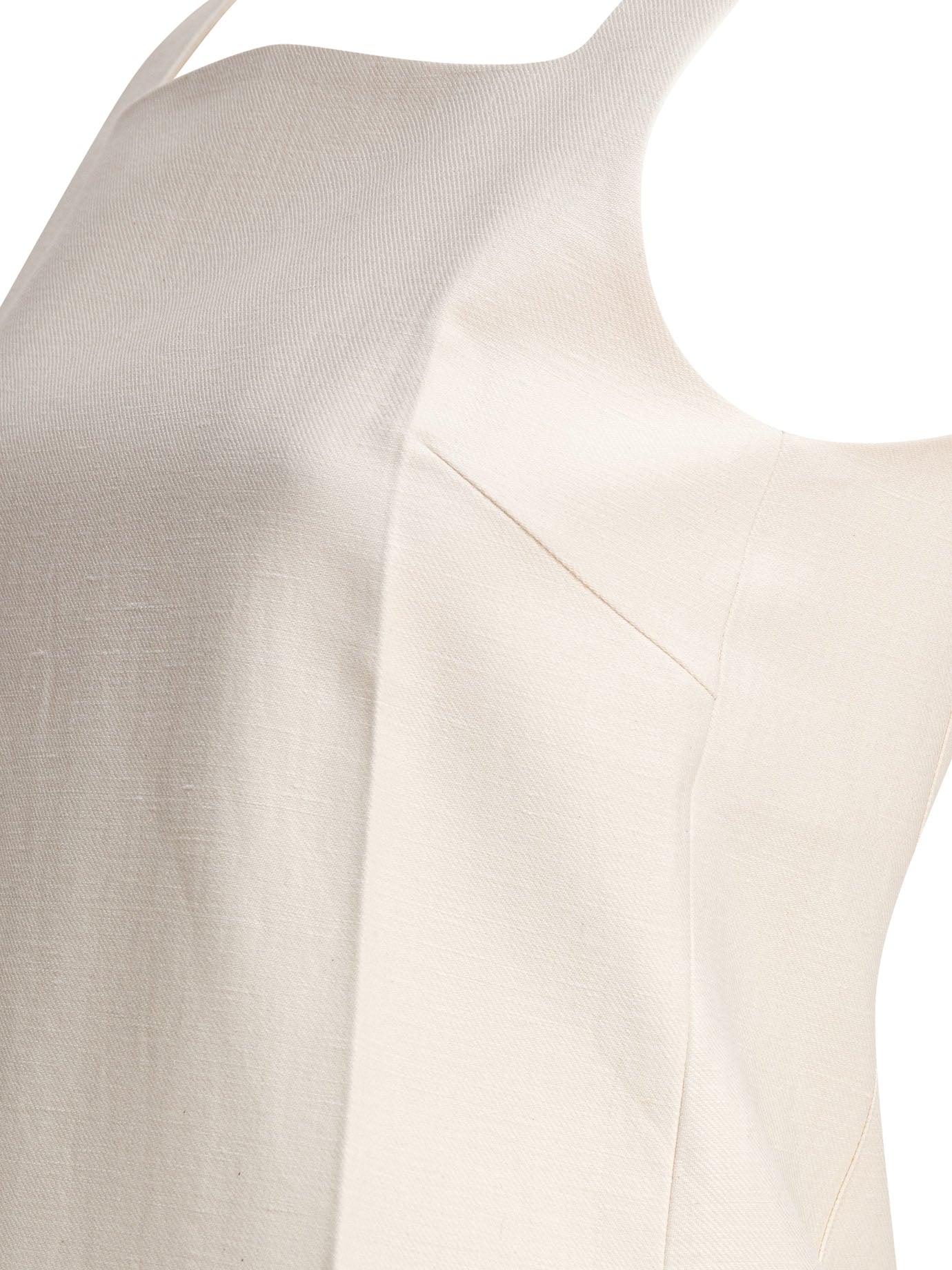 WHITE LINEN DRESS SANDBEIGE