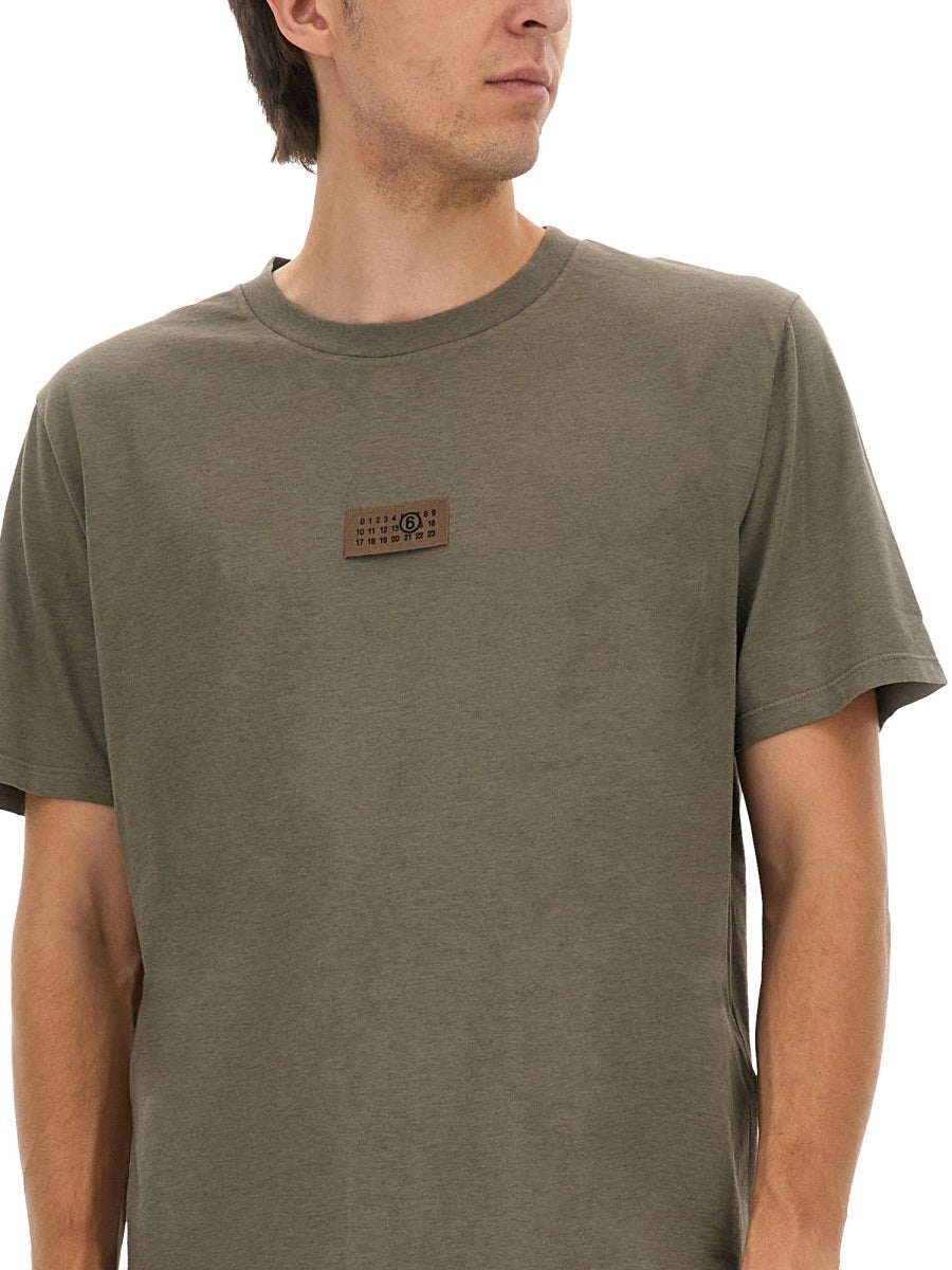 BEIGE COTTON T-SHIRTS MM6 MAISON MARGIELA